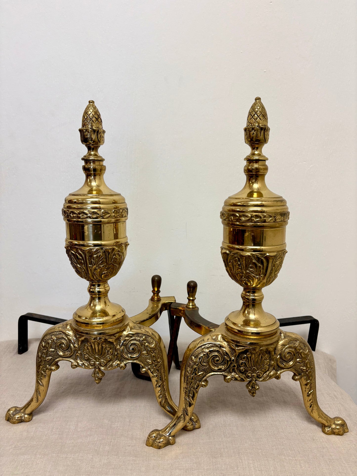 Antique Pair of Fireplace Andrions