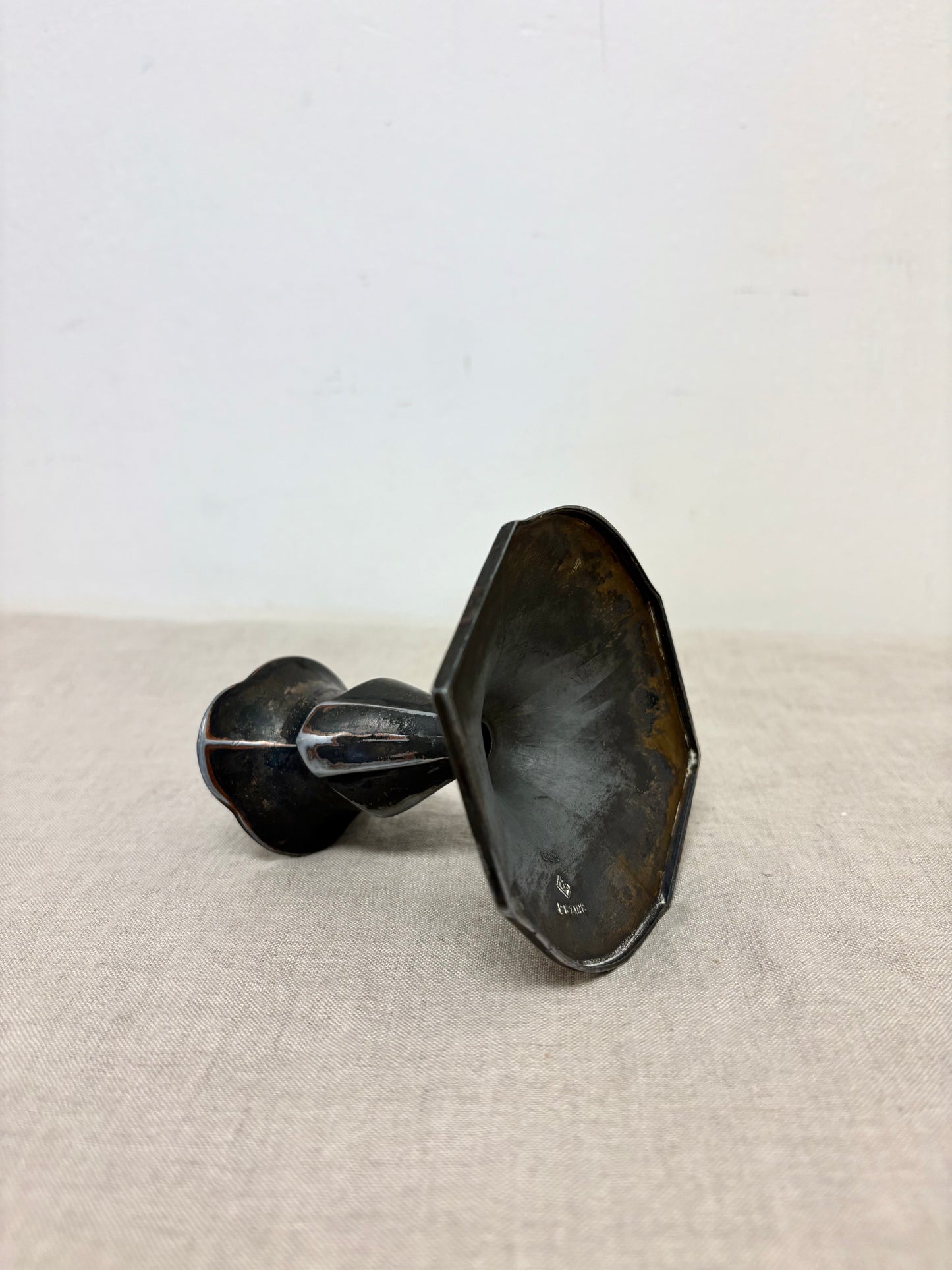 Antique Pewter Candle Holder