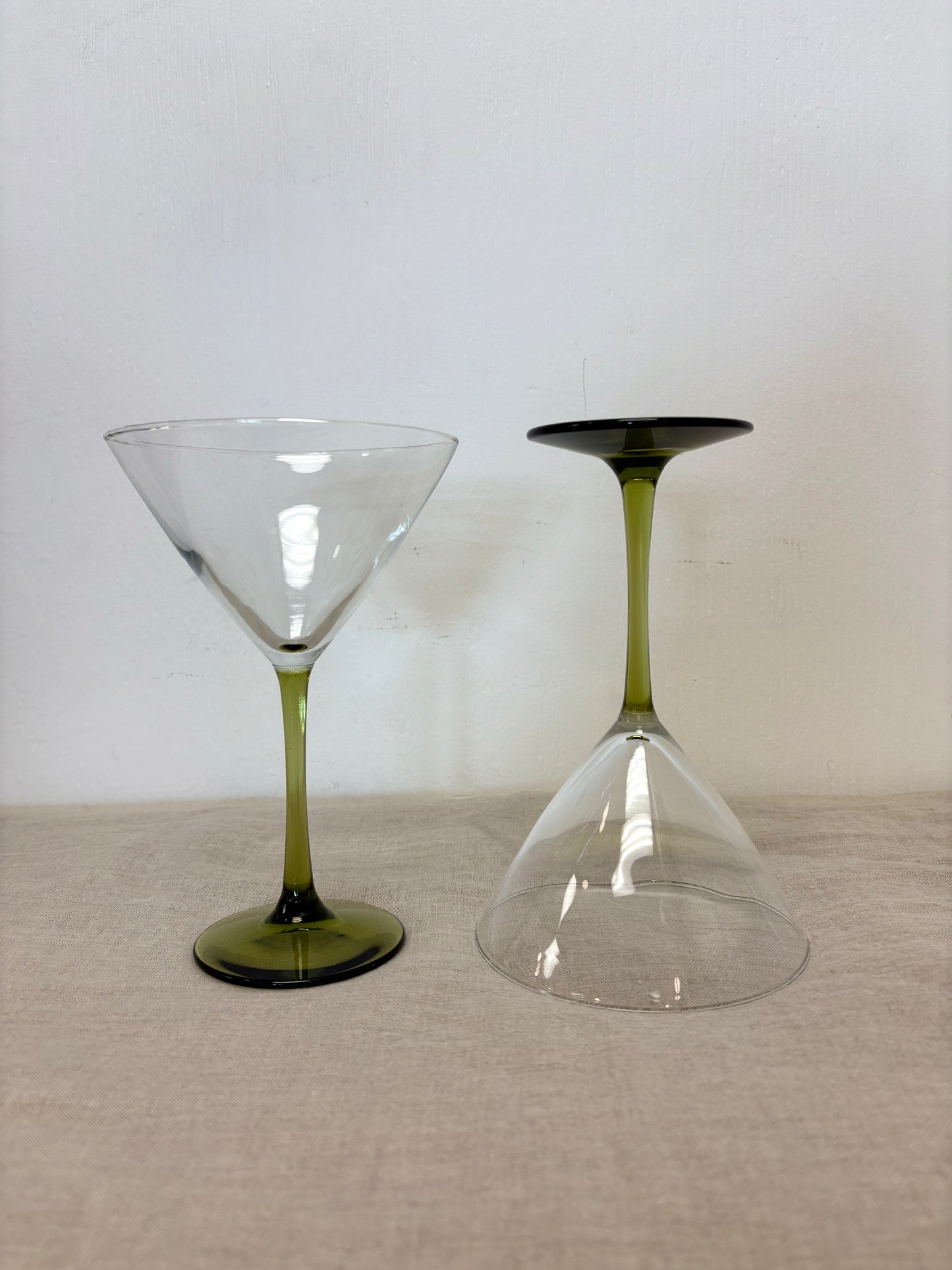 Olive Green Martini Glasses