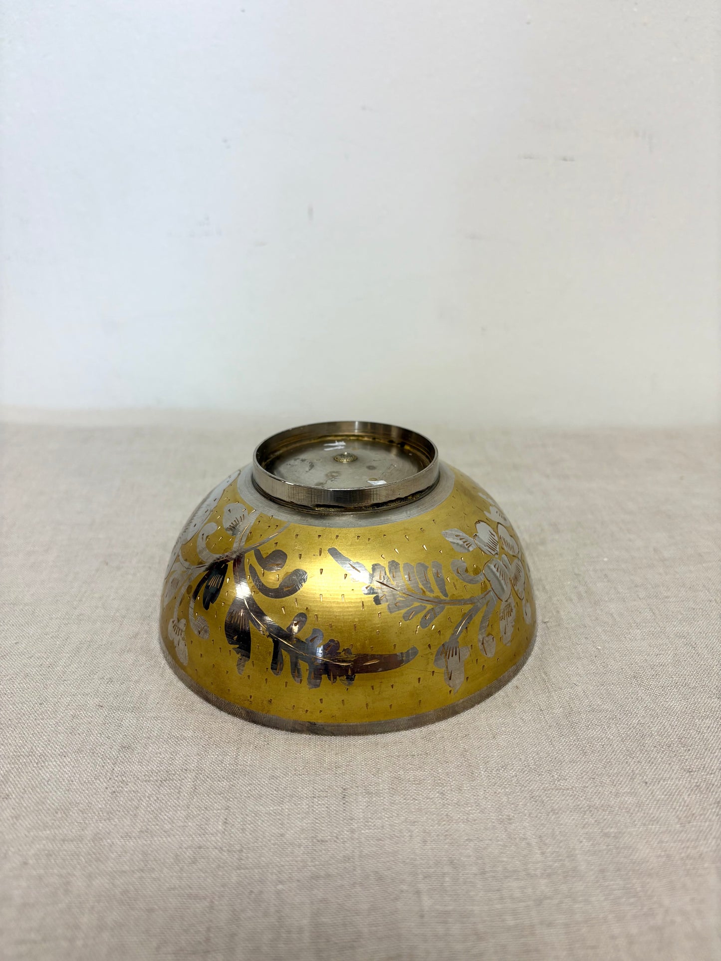 Vinatge Hand-Etched Brass Bowl