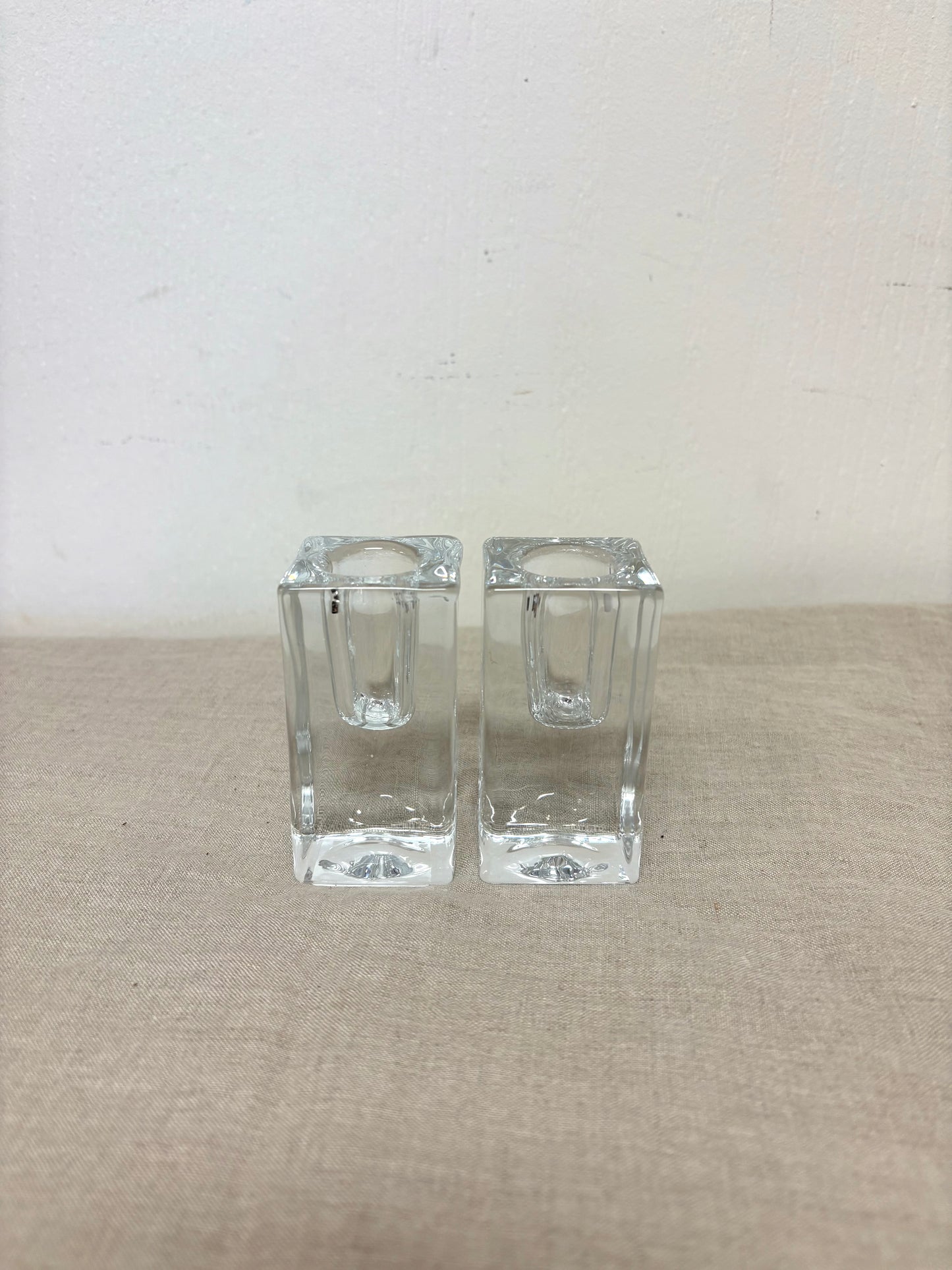 Vintage Glass Candle Holders