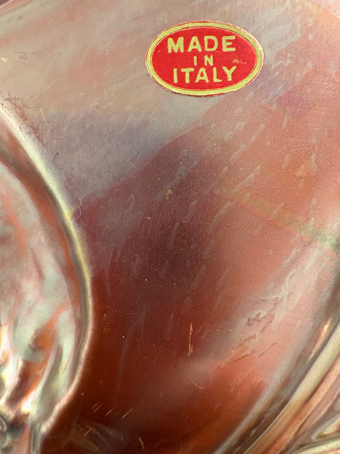 Embossed Round Copper Fruit Plaque