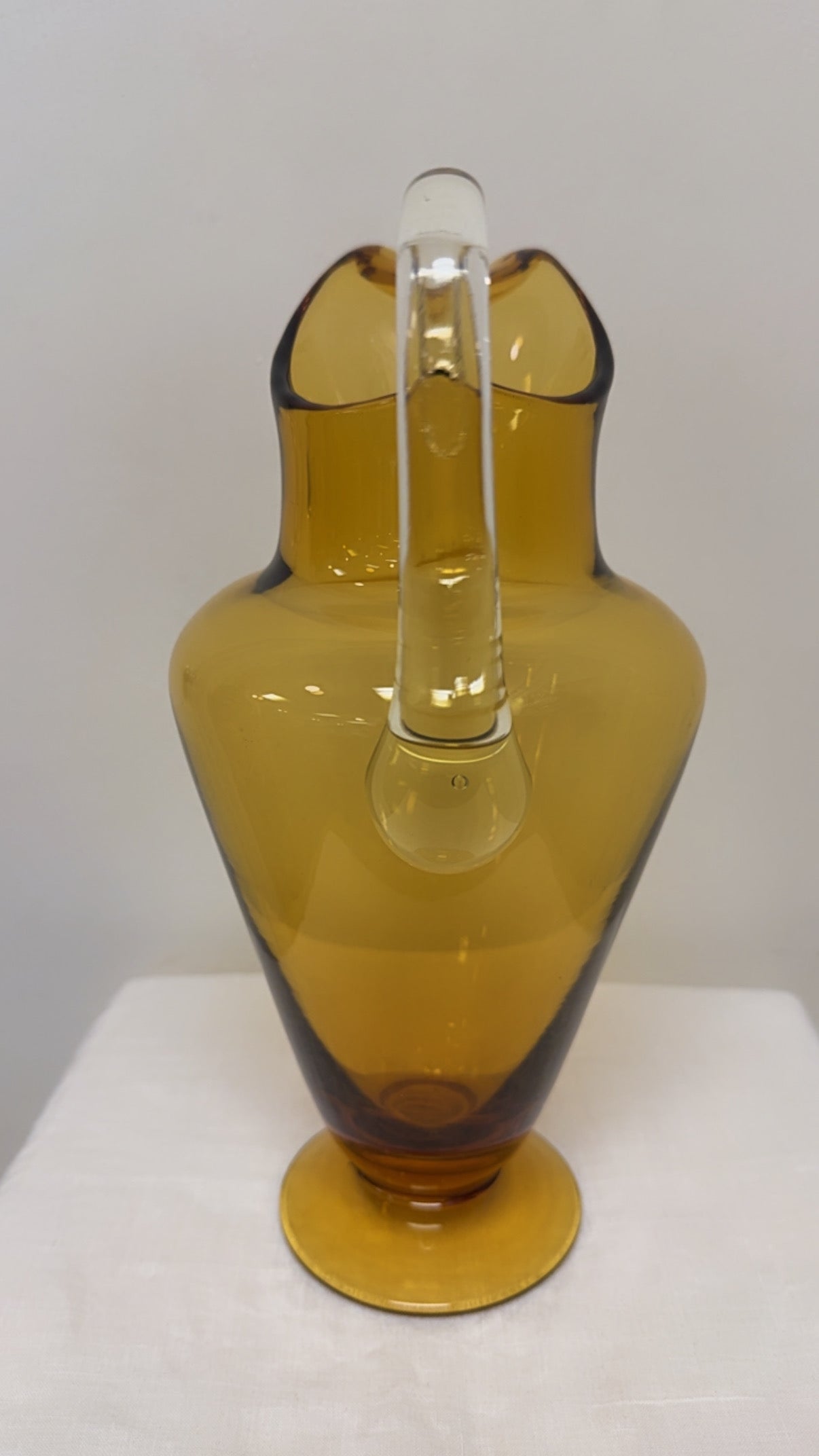 Vintage Amber Blown Glass Pitcher / Carafe