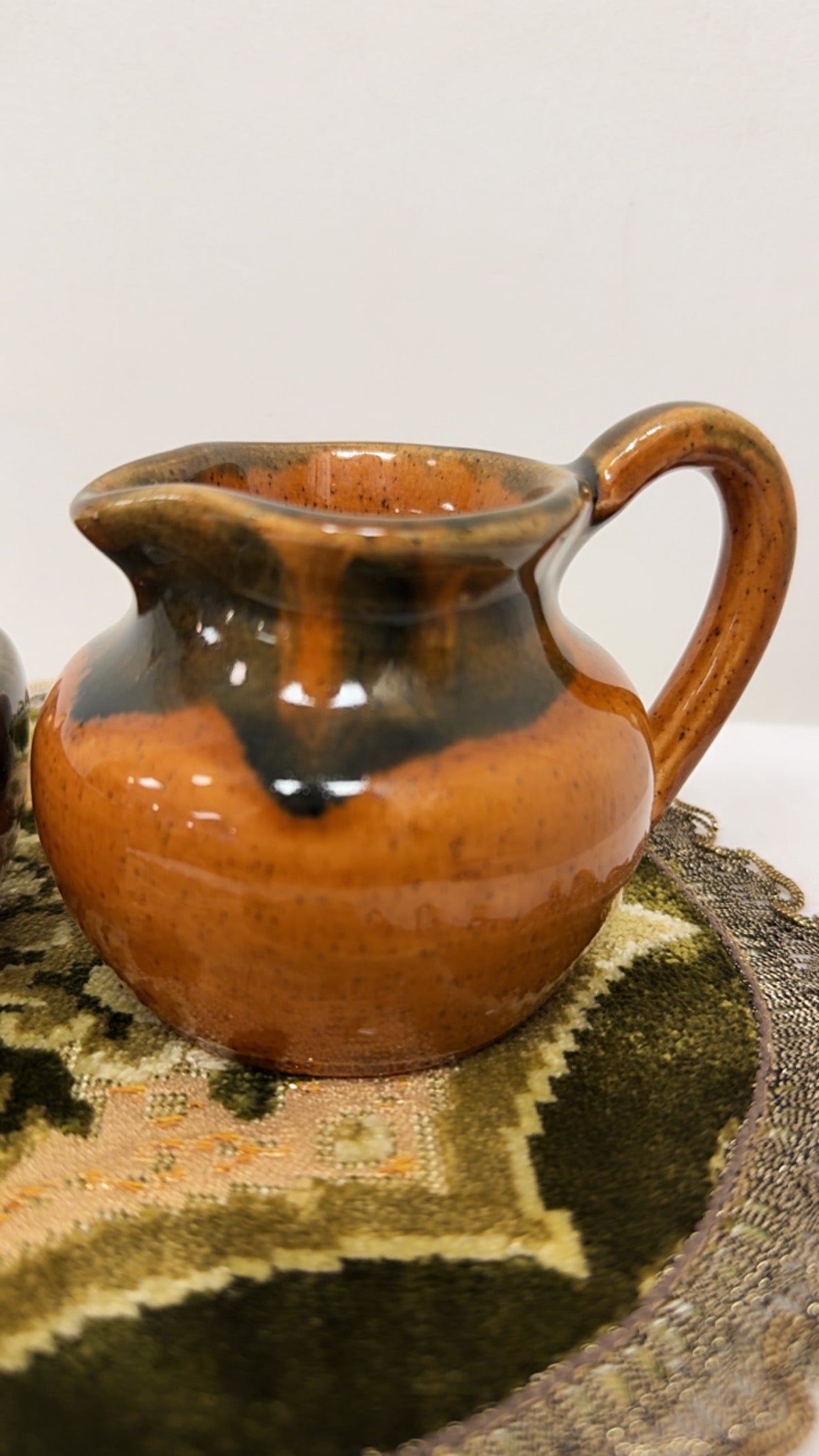 Vintage Glazed Studio Pottery Cream & Sugar Set