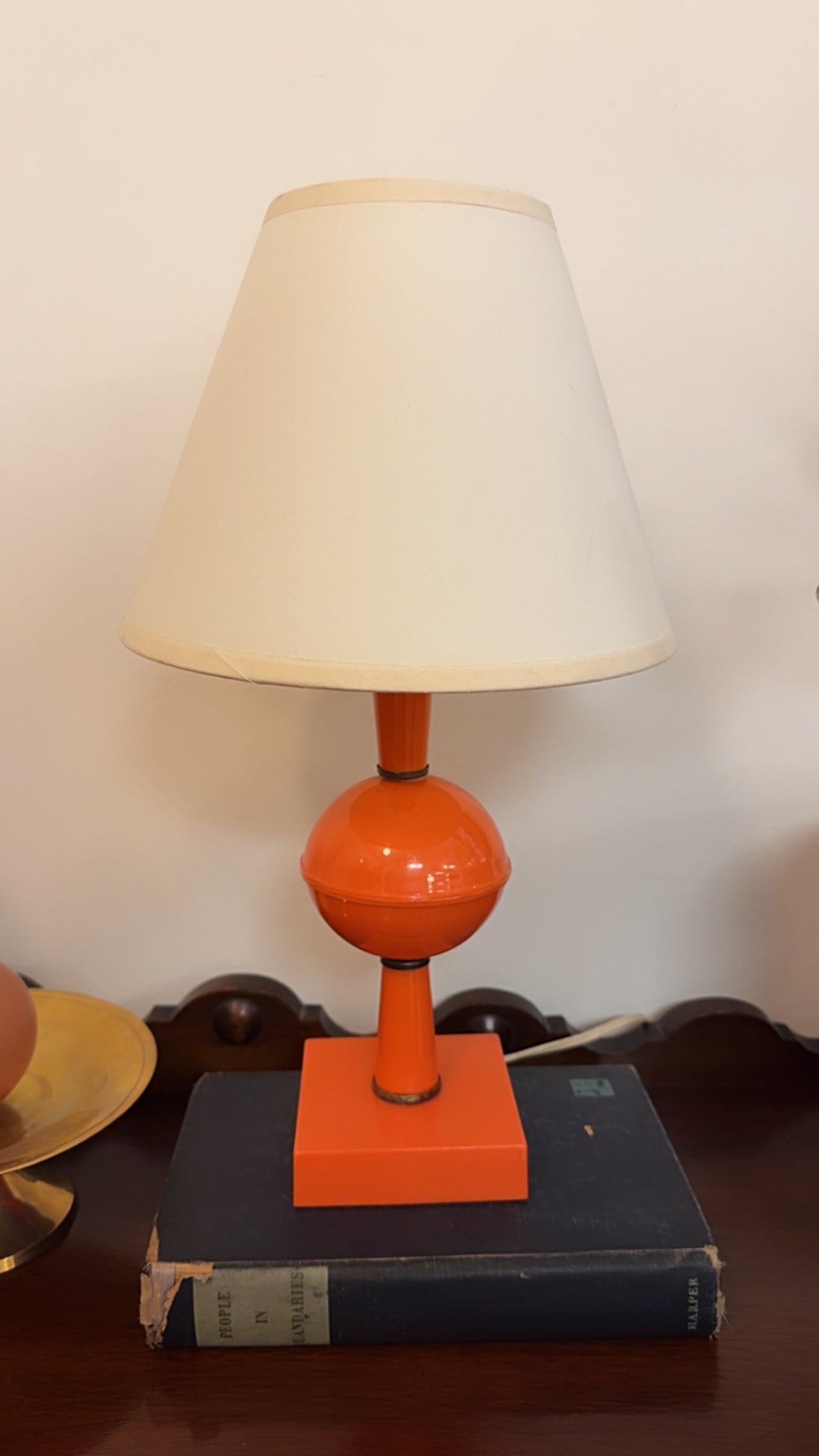 1940s Bright Orange Table Lamp