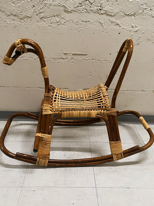 Vintage Bamboo Rocking Horse