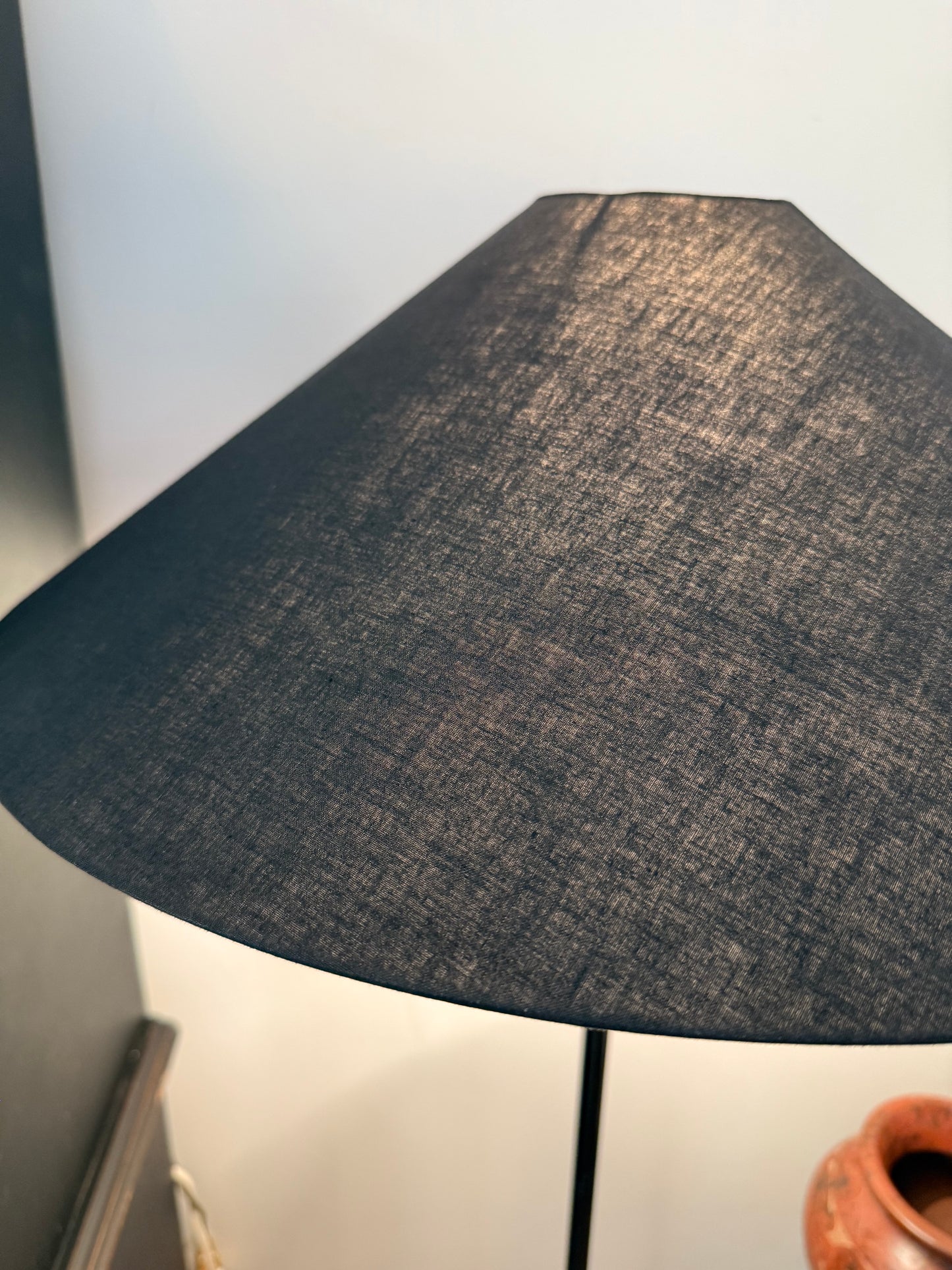 Black Vintage Low Profile Scandi Style Floor Lamp