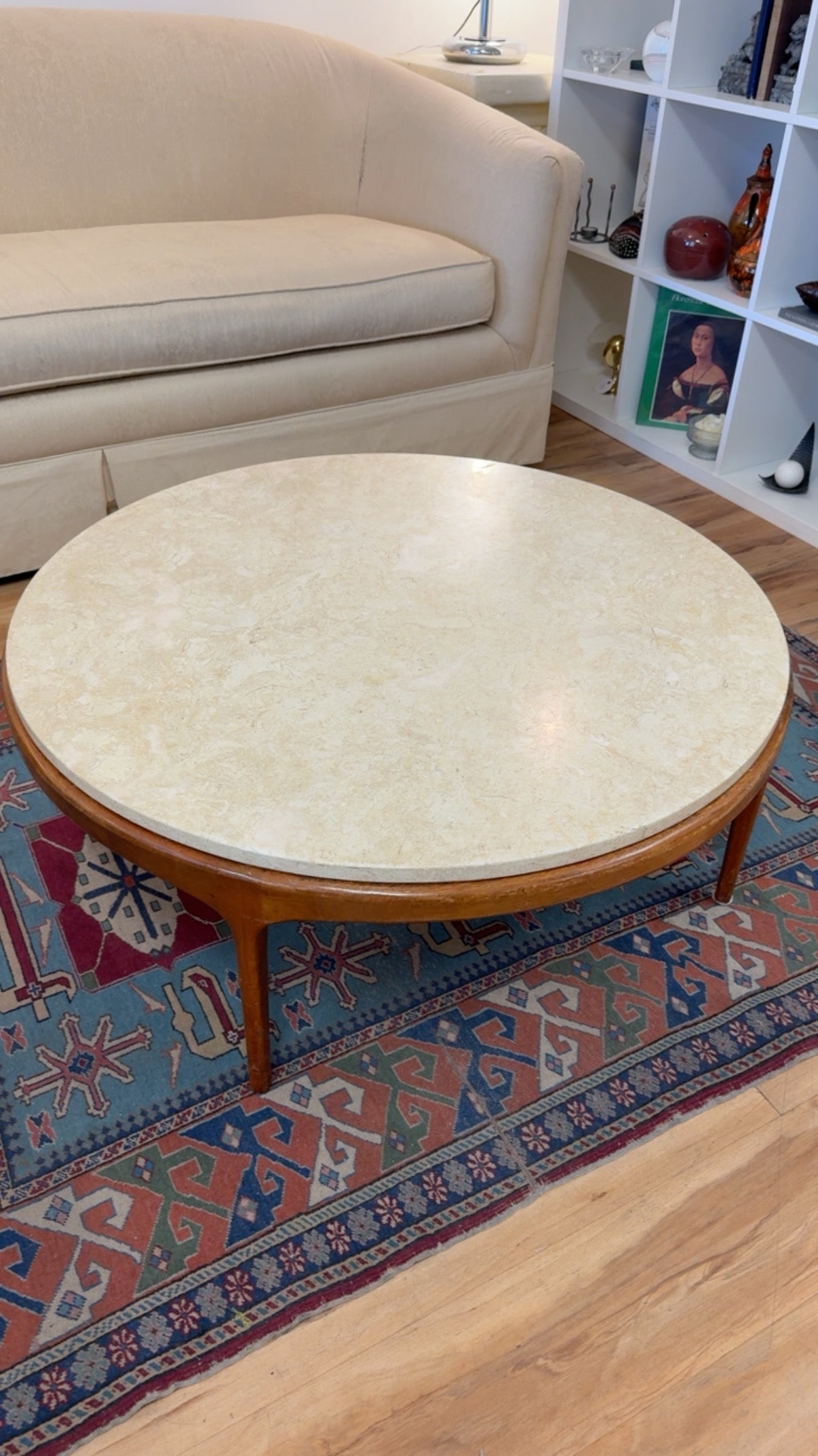 Mid-Century Modern Marble & Walnut Coffee Table | c. 1960s