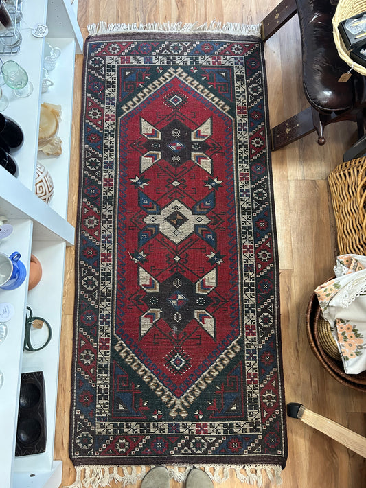 Traditional Vintage Handwoven Wool Runner