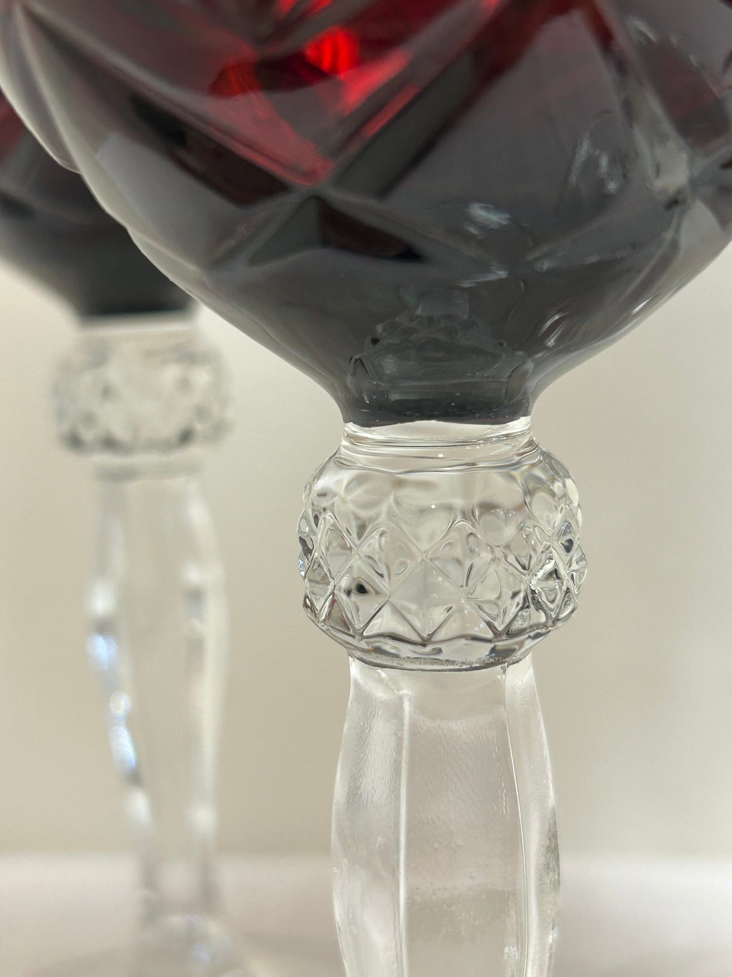 Rare Vintage Red Ruby Luminarc Goblets