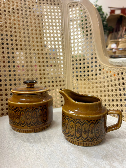 MCM Ceramic Creamer & Sugar Bowl