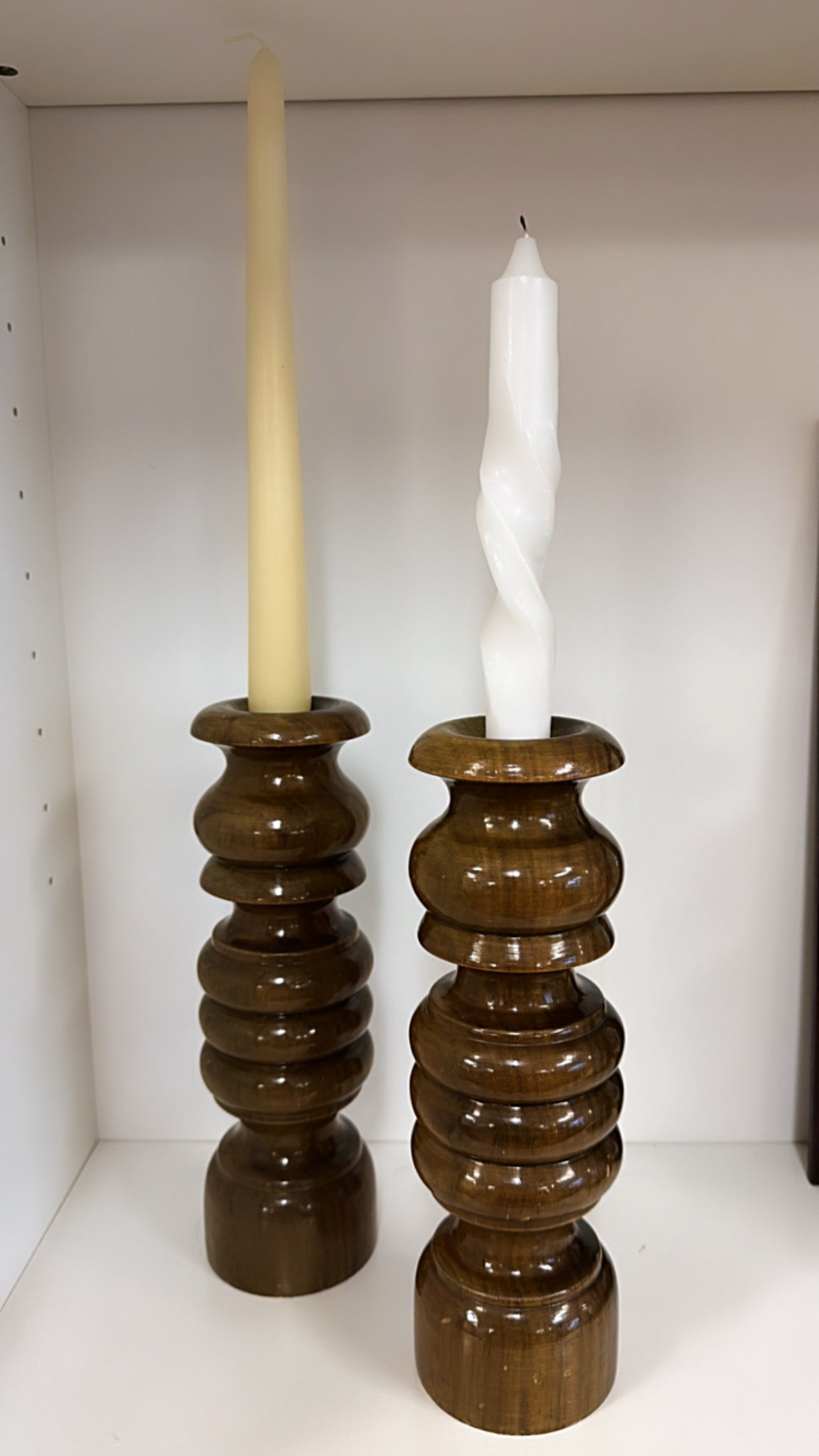 MCM Wood Candle Holders