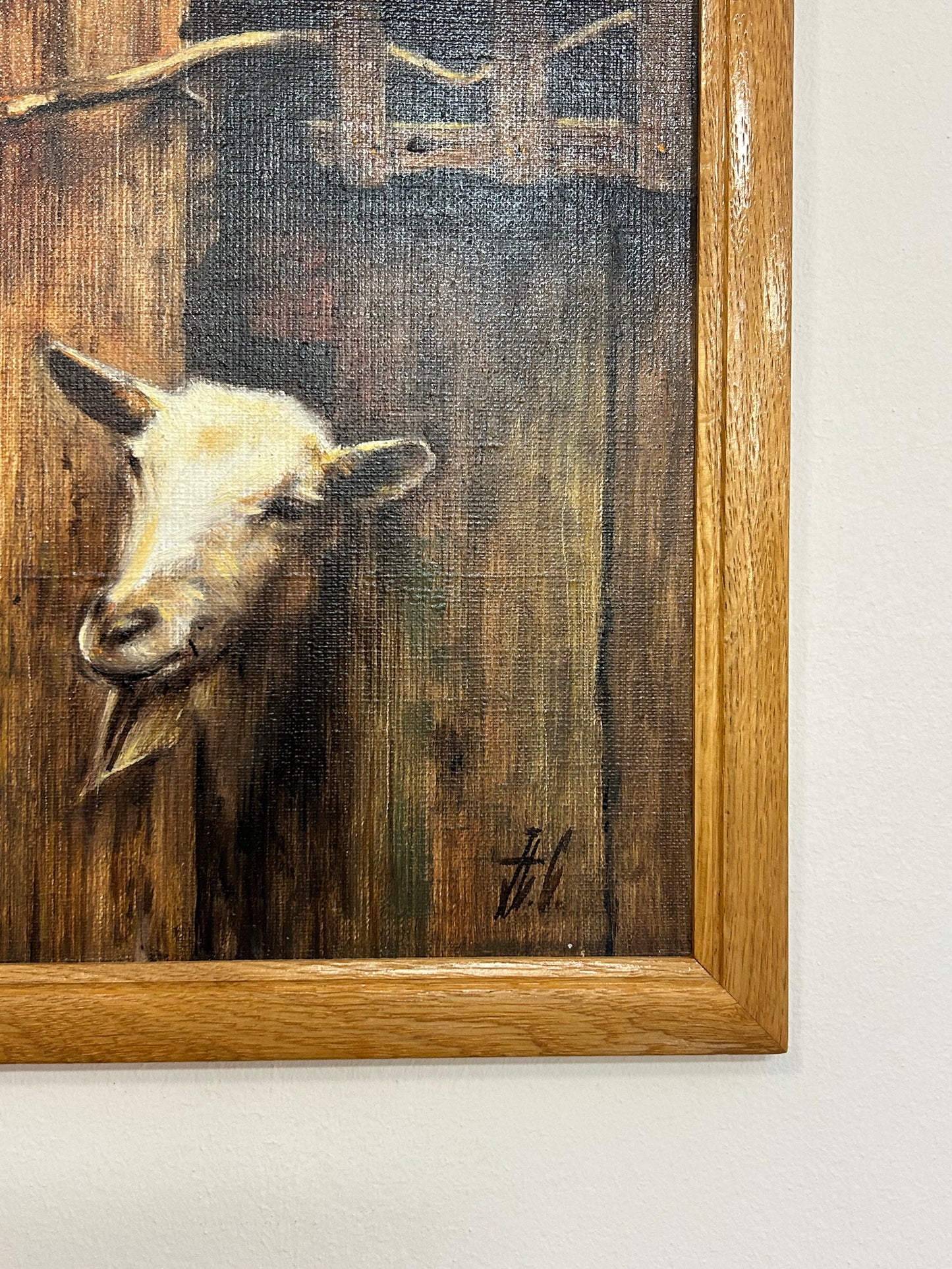 Original Goat Oil Painting On Canvas