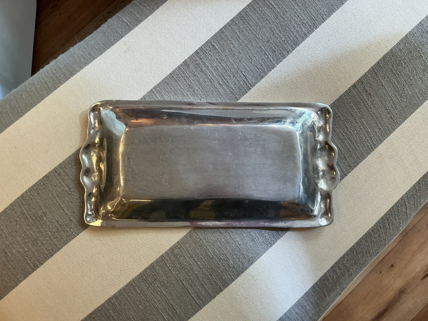 Pewter Serving Tray with Swirl Design