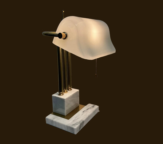 Vintage Marble Bankers Lamp