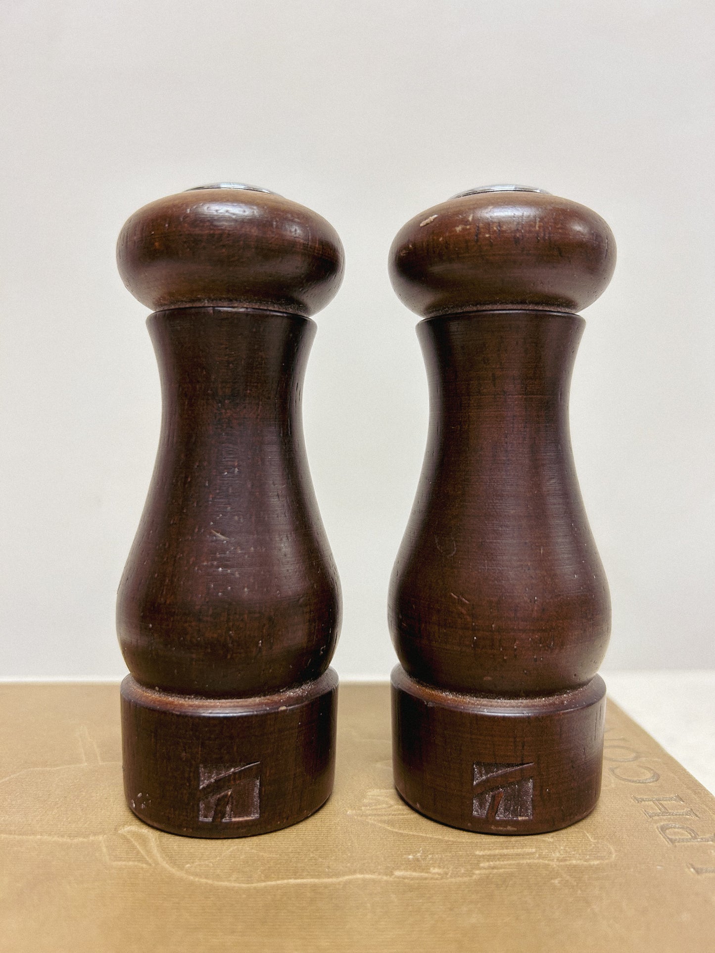 Vintage Solid Wood Salt & Pepper Shakers