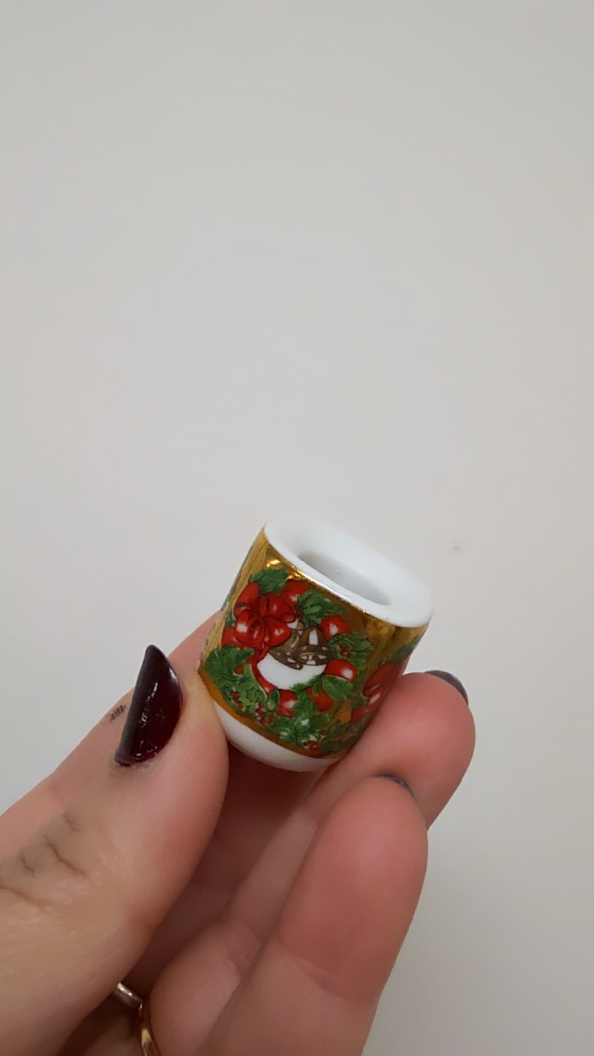 Vintage West German Ceramic Christmas Candle Holders