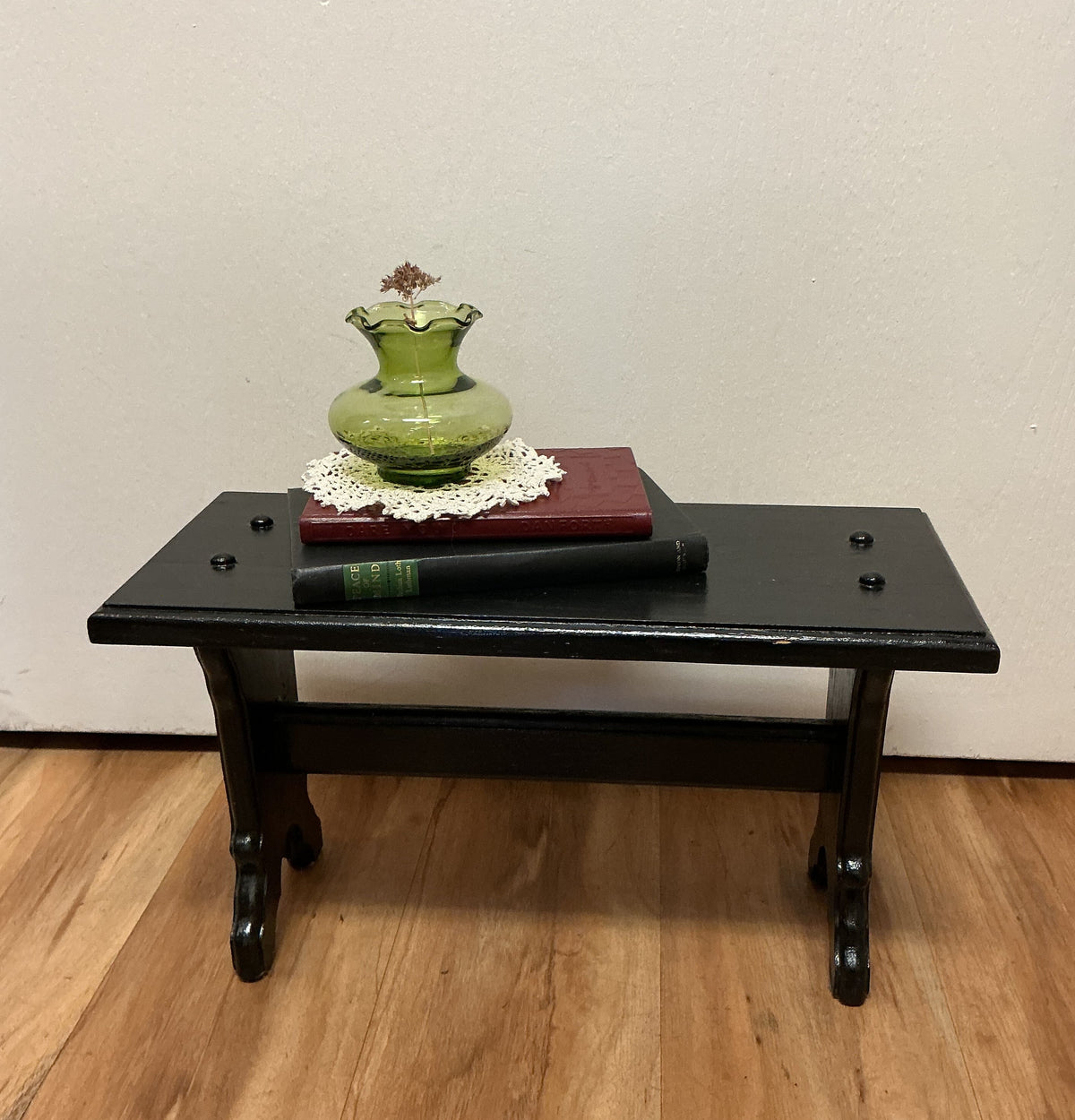 Vintage Black Wooden Stool