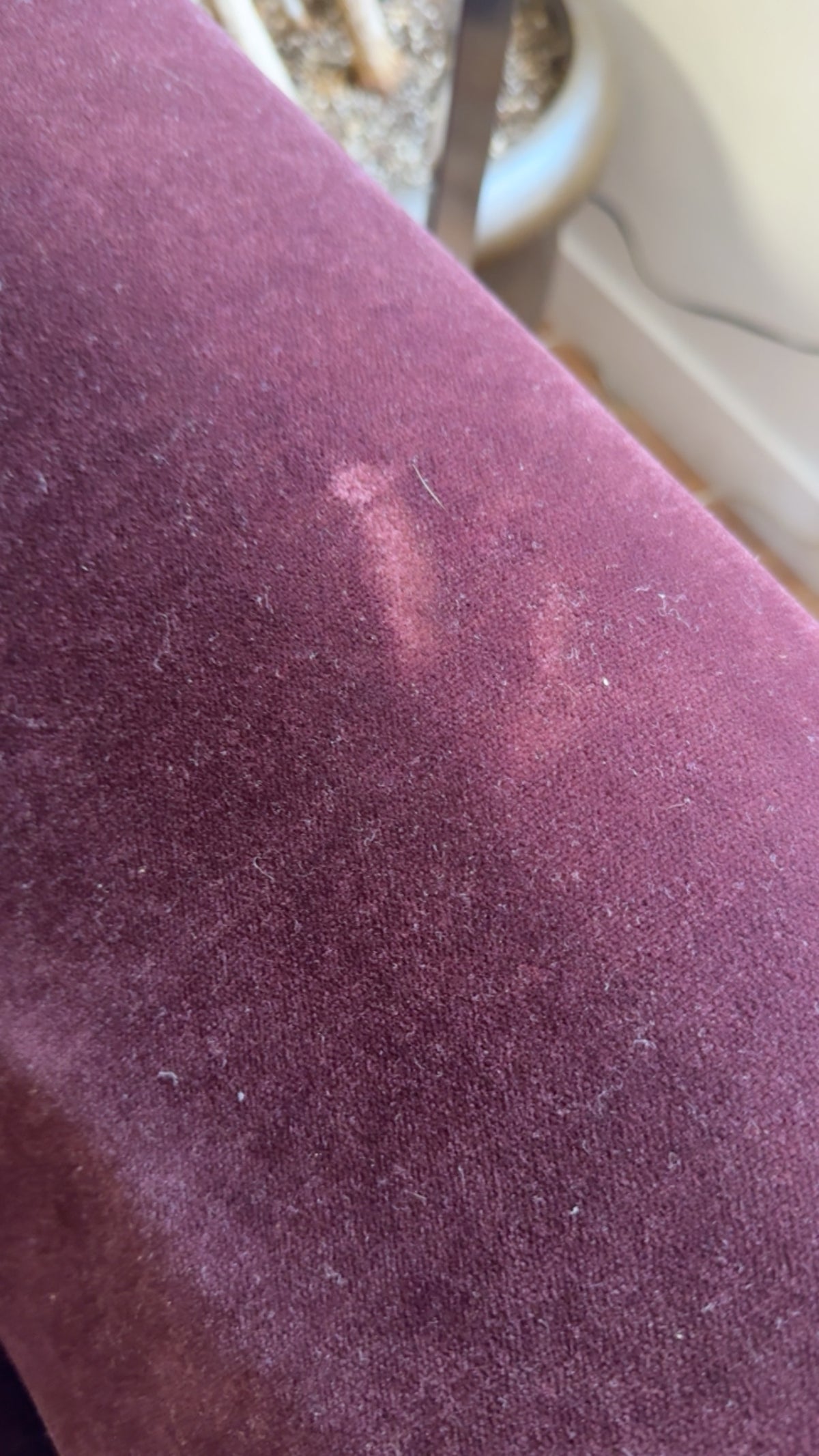 VINTAGE VELVET EGGPLANT LOVE SEAT