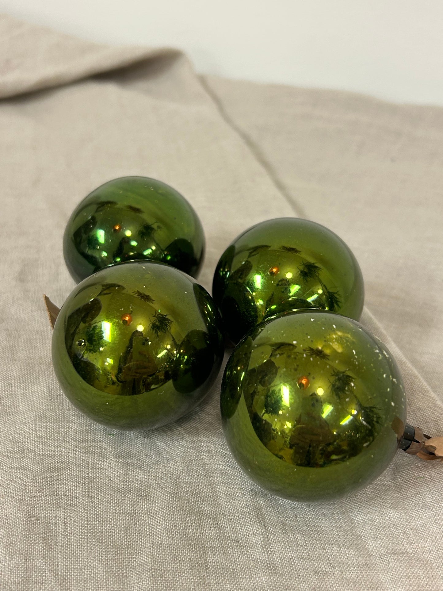 Olive Green Glass Ornaments