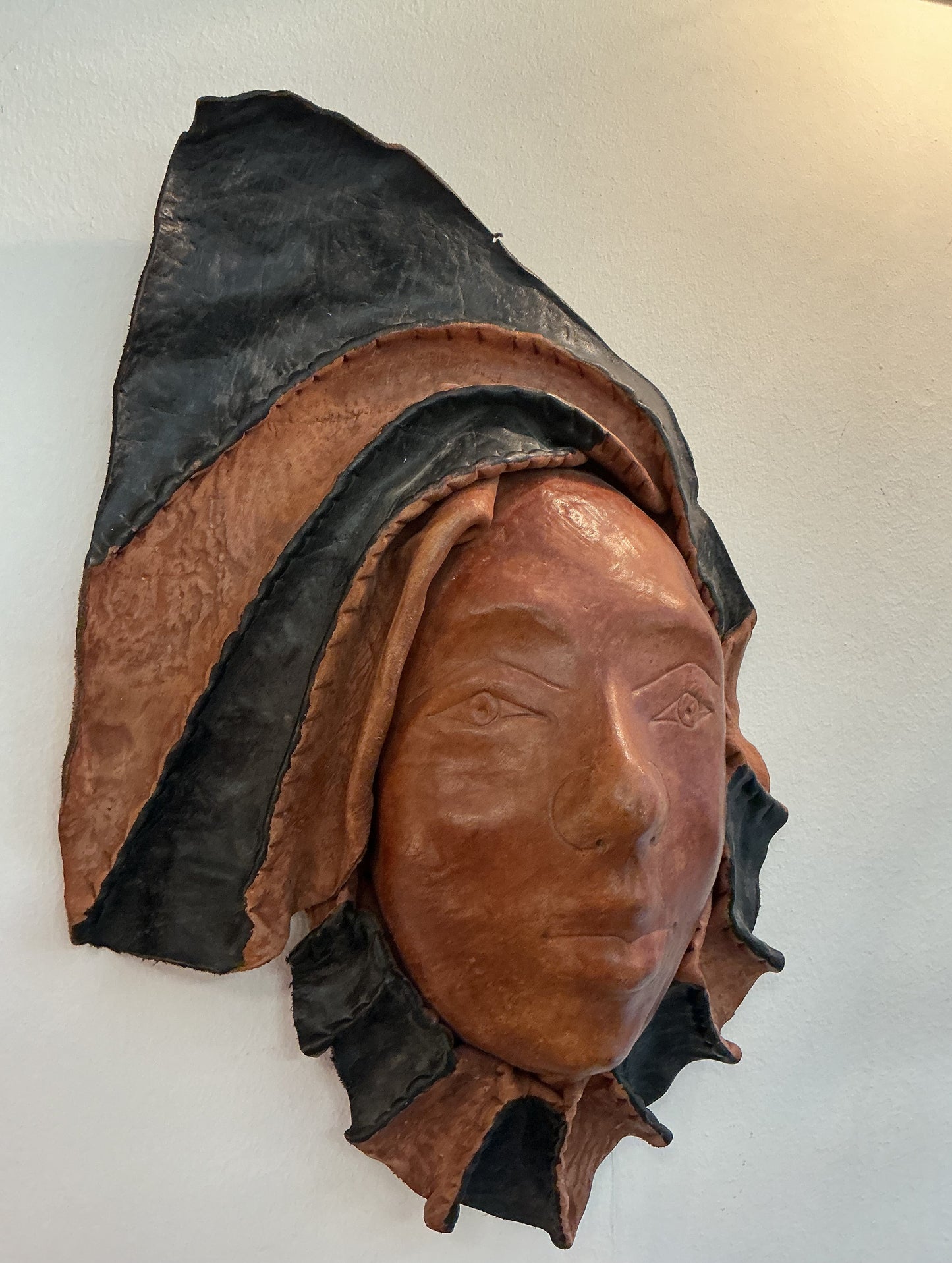 Haitian Leather Sculptural Mask
