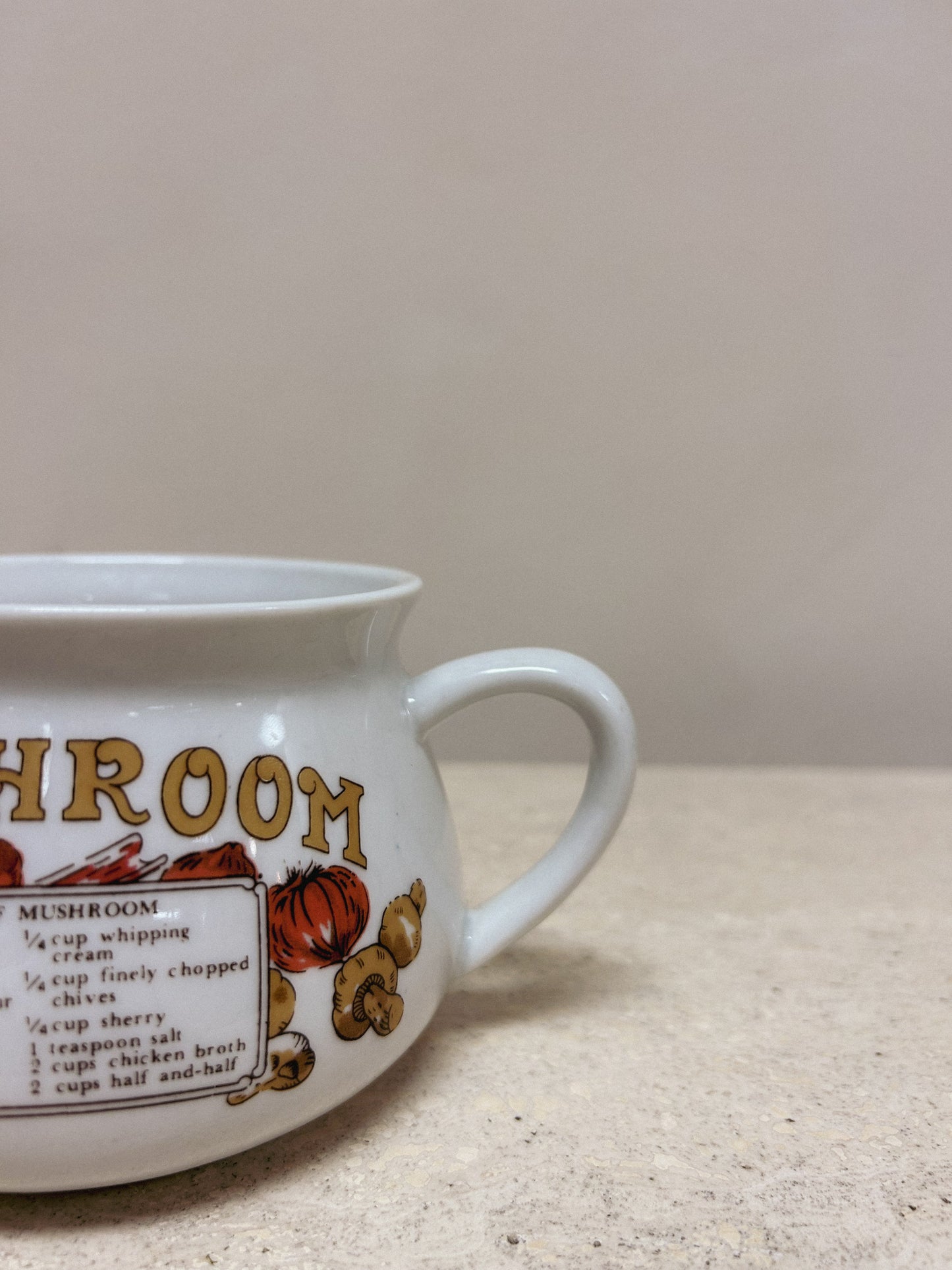 Vintage Mushroom Soup Recipe Mug