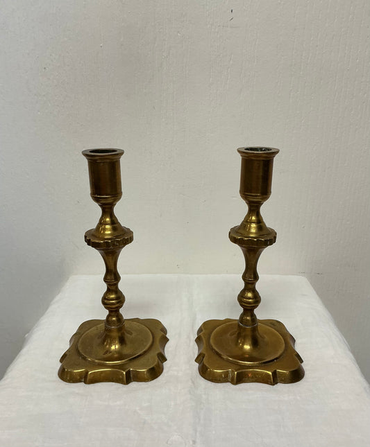 Vintage heavy Brass Candlestick Holders – Set of 2