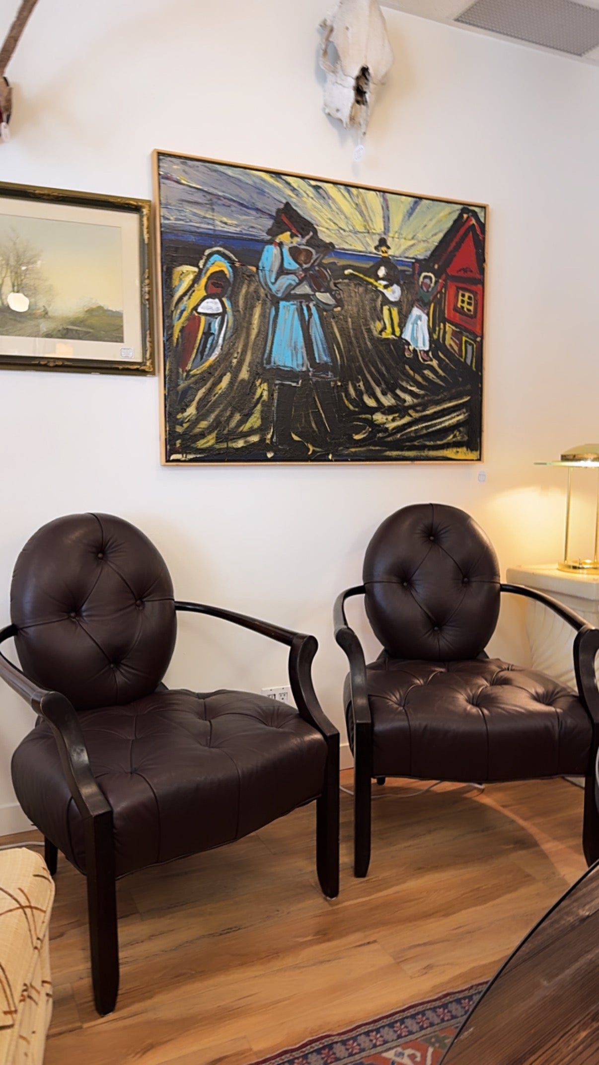 Tufted Leather Accent Chairs