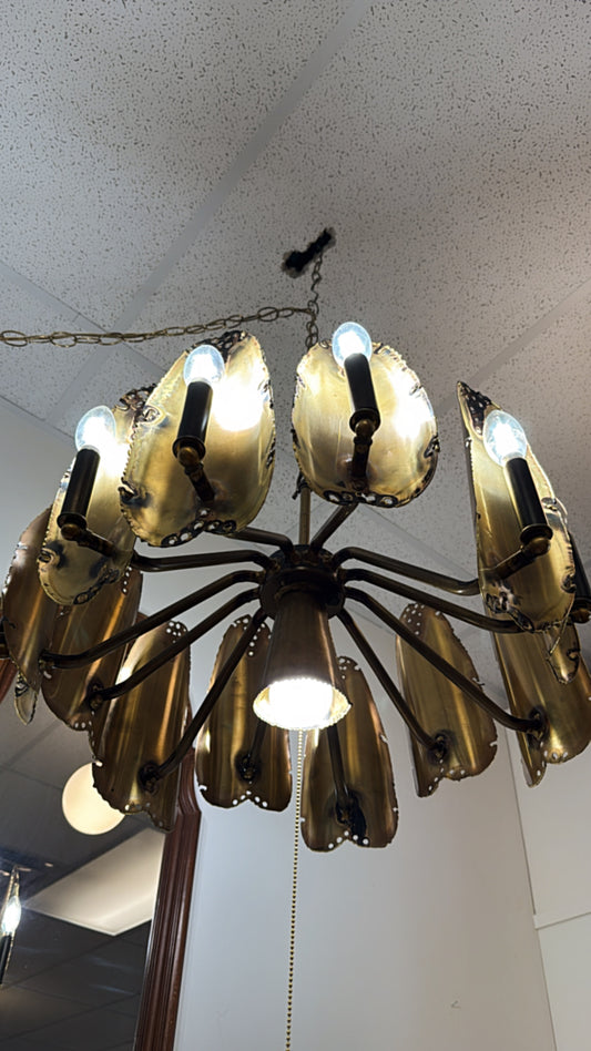 Exceptional 60s Brutalist Chandelier by Tom Greene for Feldman Co.