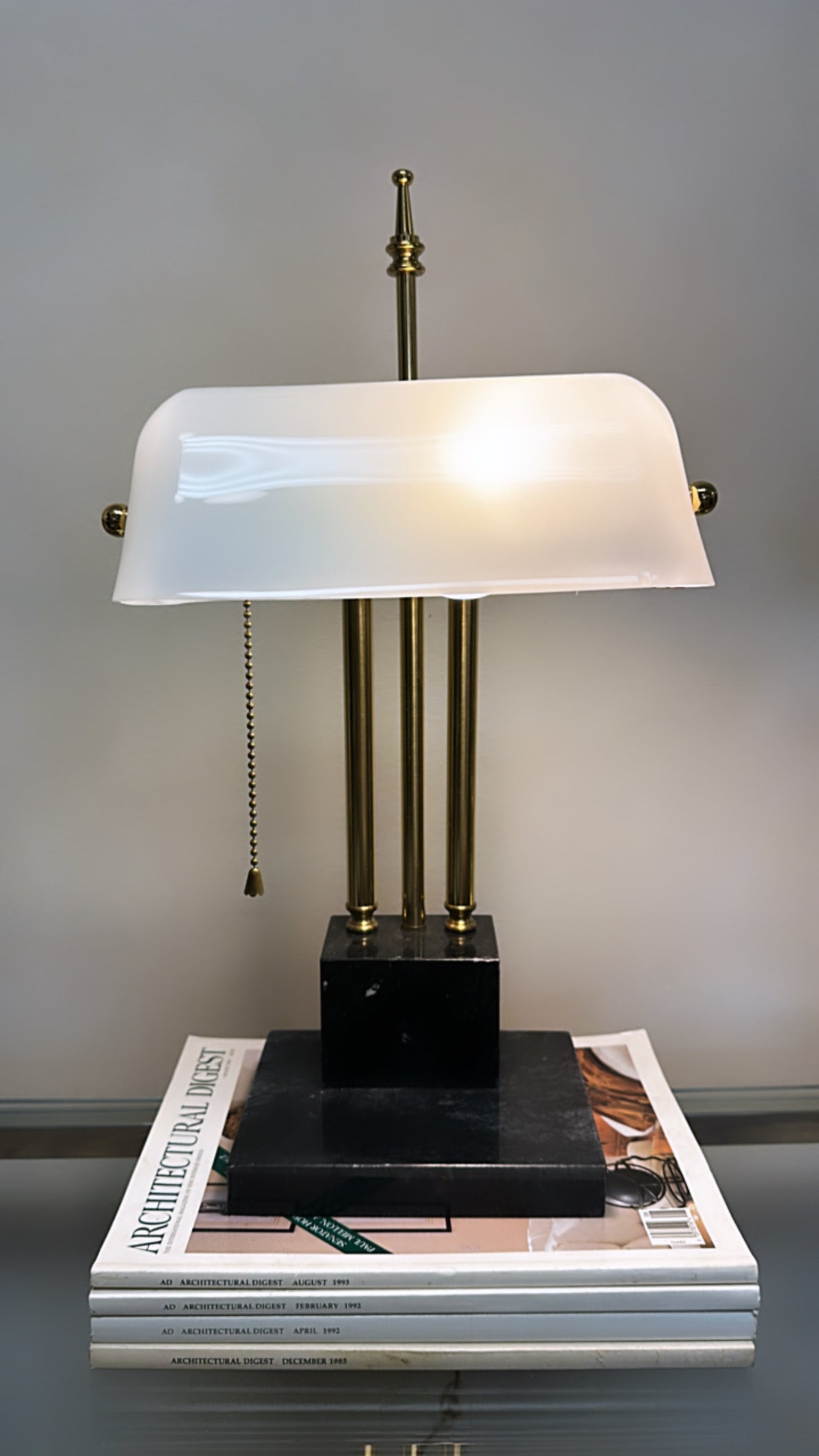 Marble Glass Bankers Lamp