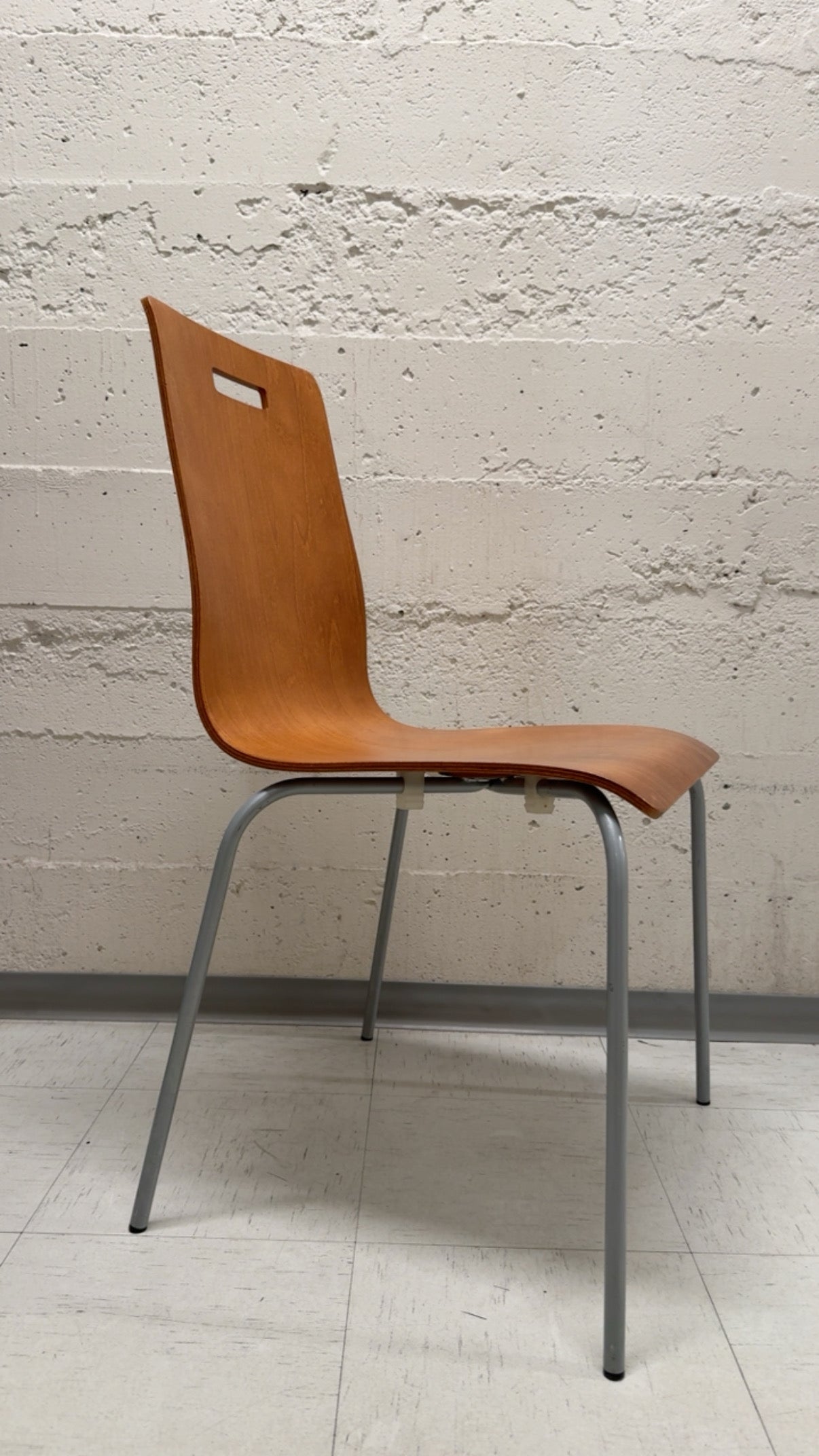 Bentwood Teak-Finish Stacking Chairs – Set of 4