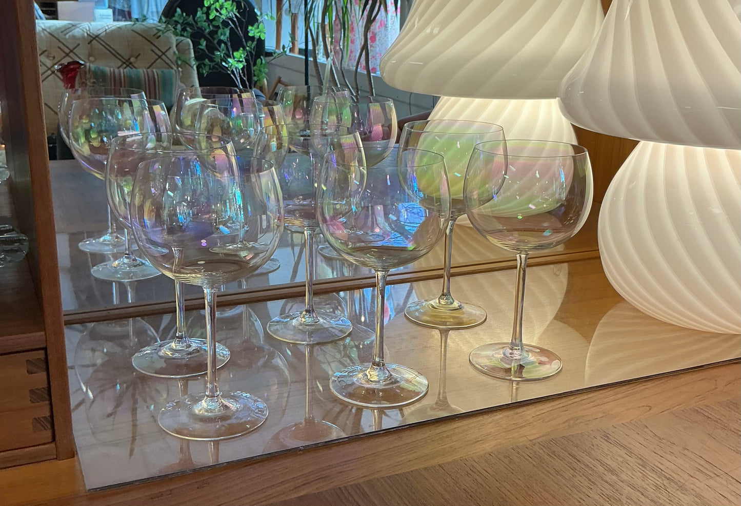 70s Clear Bubble Iridescent Glassware