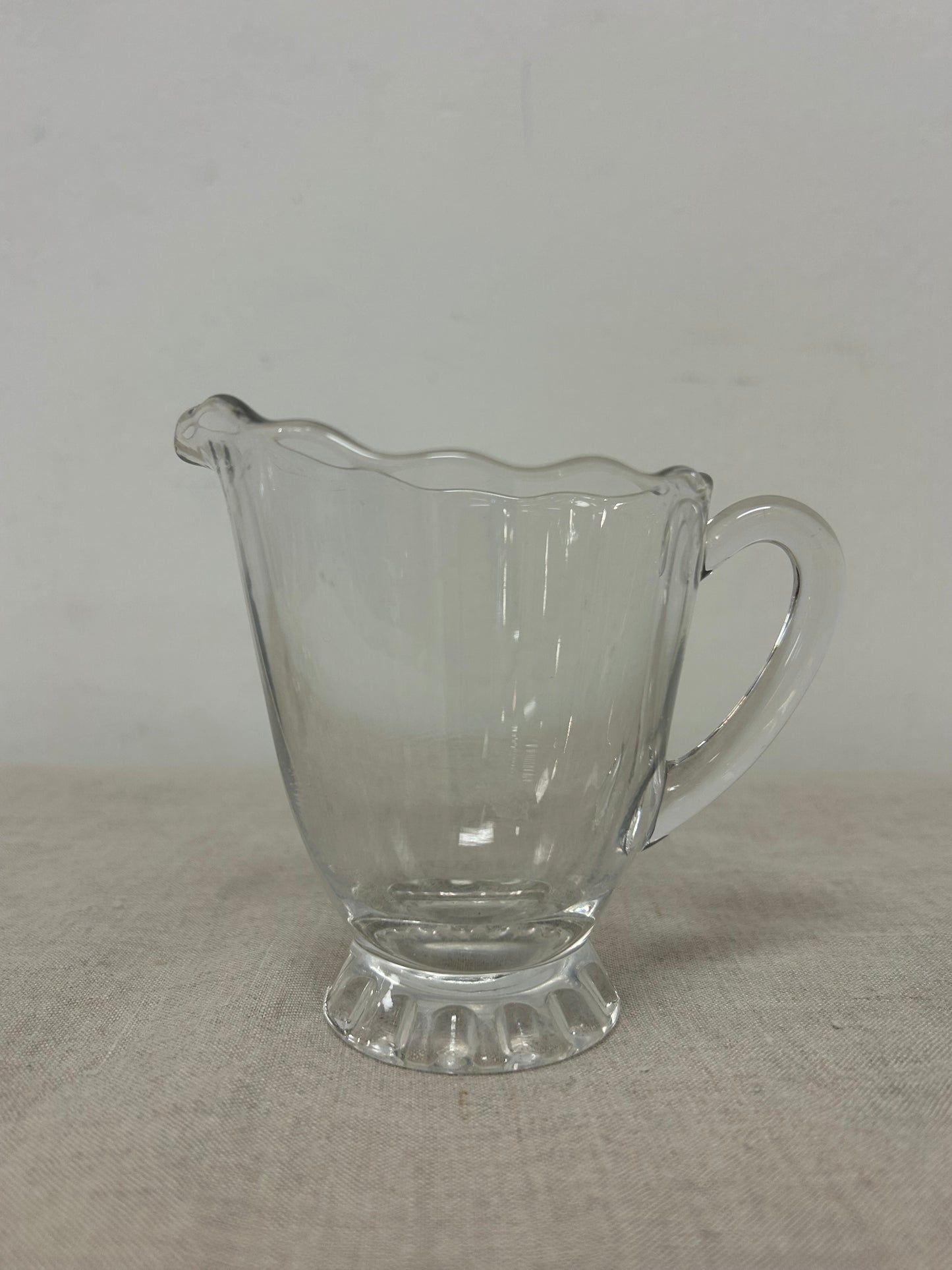 Vintage Viking Scalloped Glass Cream & Sugar Set