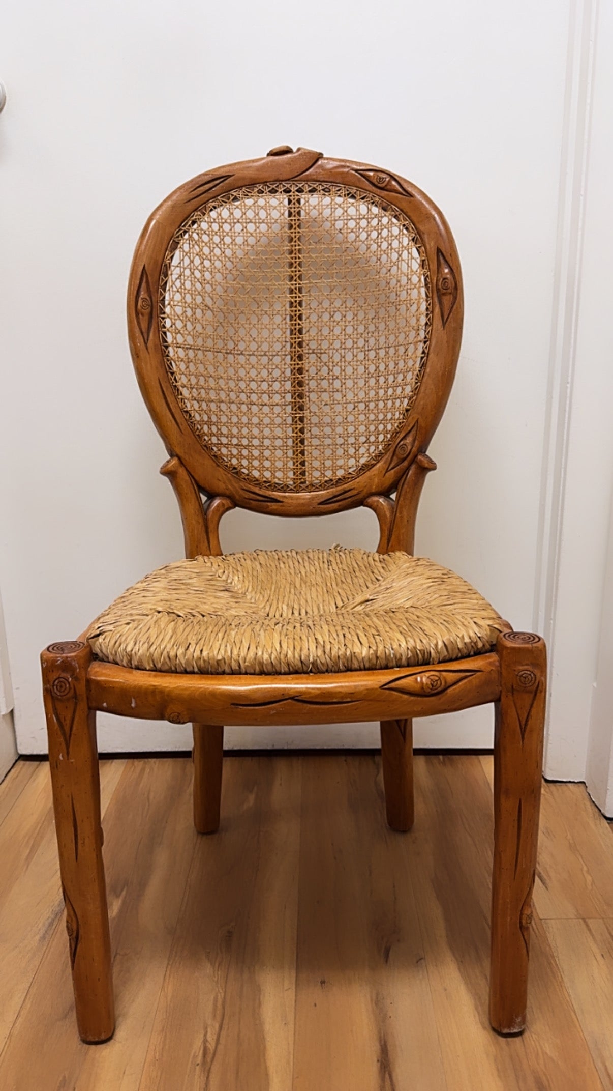 Rounded Hand Carved Chair