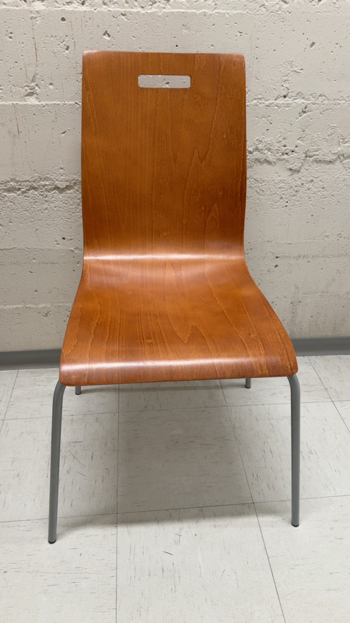 Bentwood Teak-Finish Stacking Chairs – Set of 4