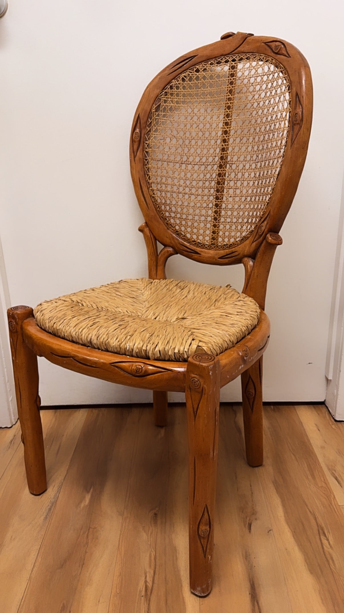 Rounded Hand Carved Chair