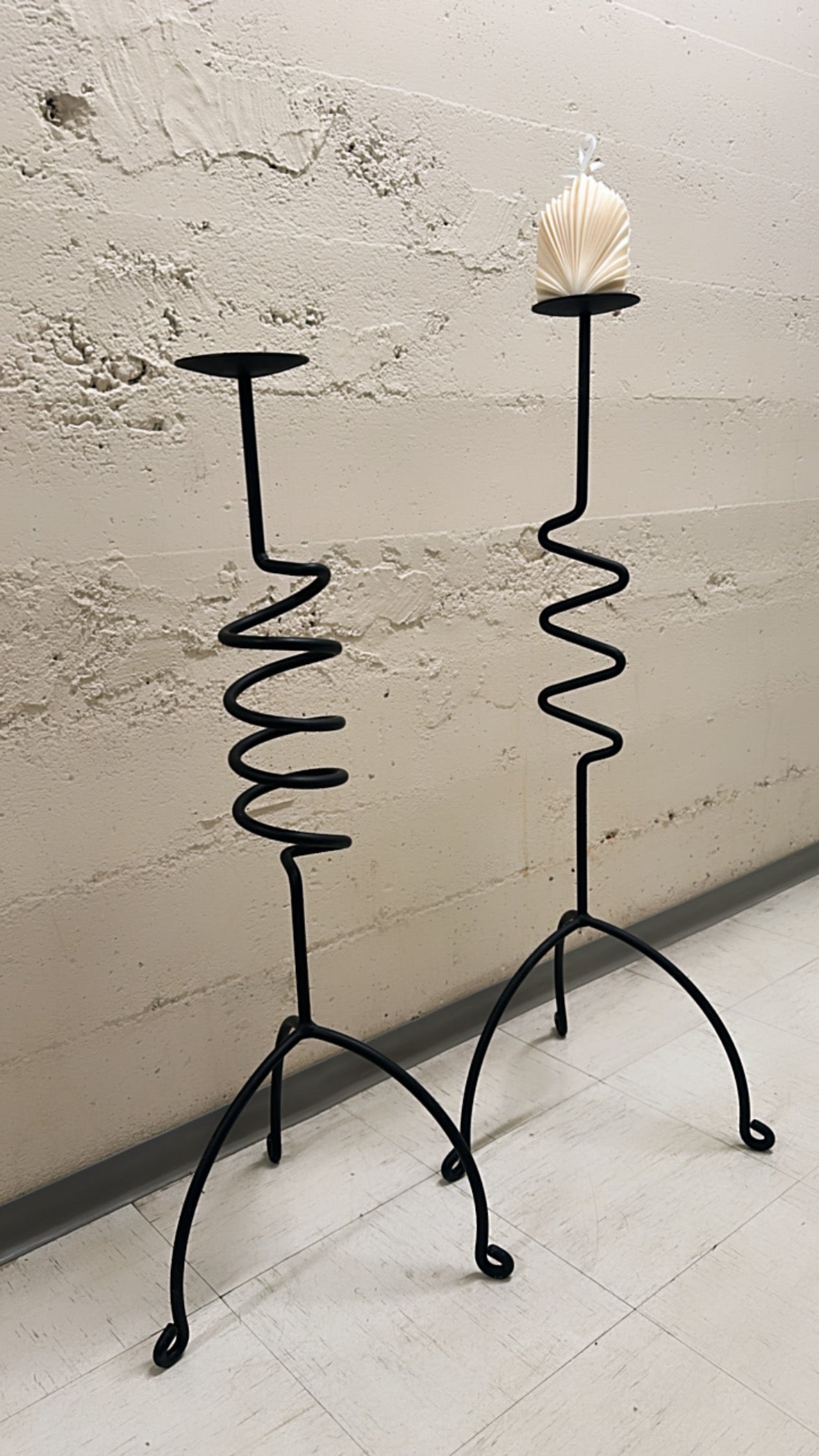 Squiggly Floor Candle Holders