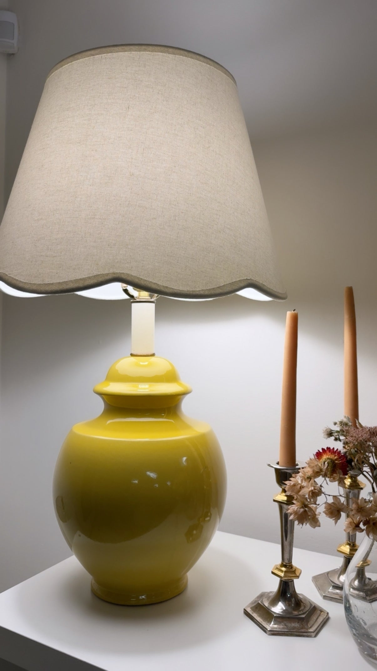 60s Ceramic Yellow Table Lamp