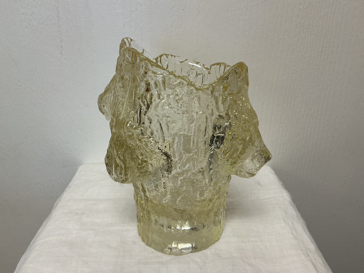 Vintage Finnish Ice-Glass Vase
