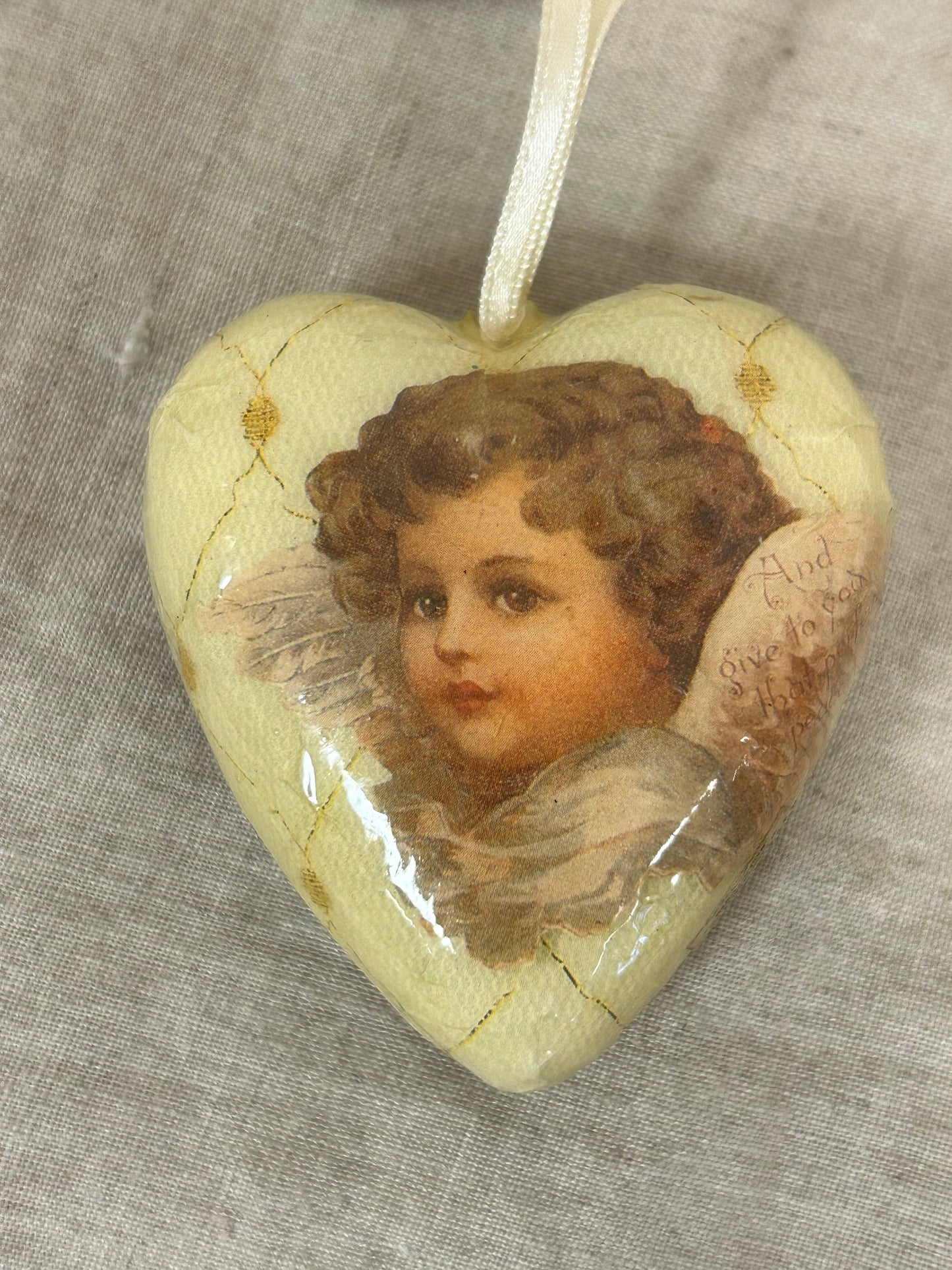 Vintage Christmas Paper Mache Heart