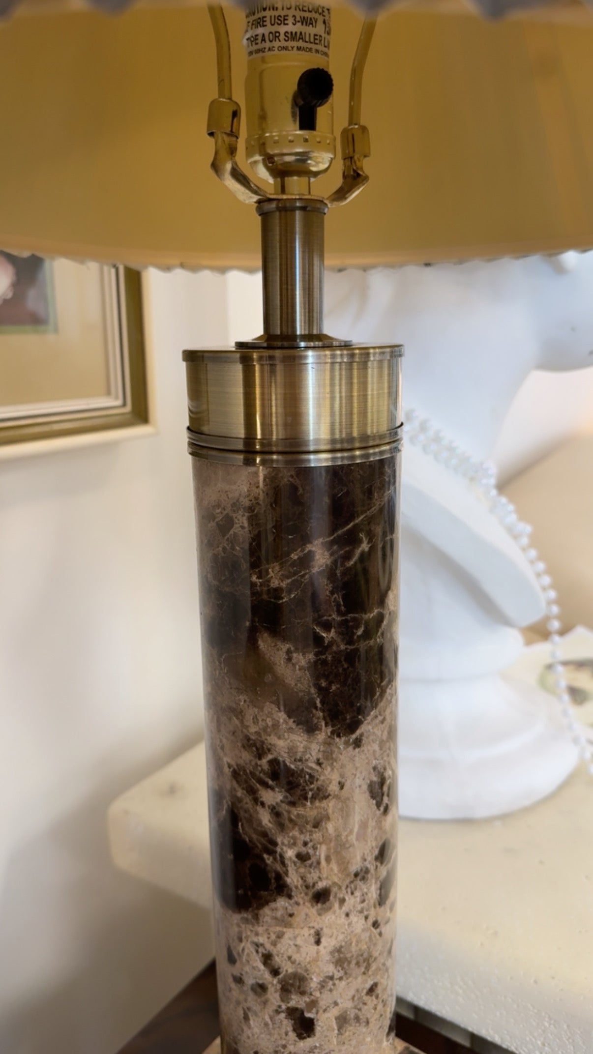 Stunning Pair of Modern Solid Marble Table Lamps
