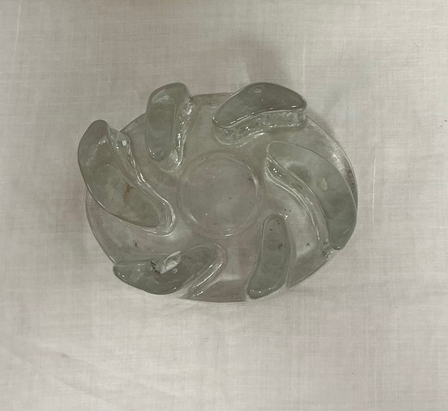 Vintage German Heavy Glass Candle Holder