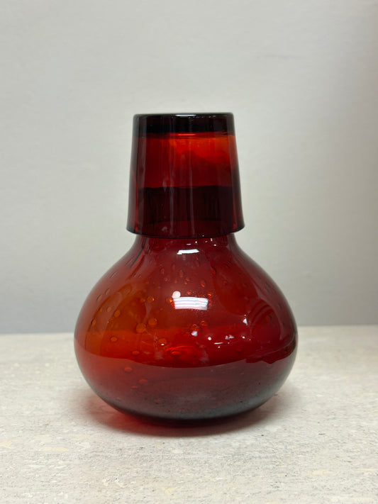 Vintage Blown Glass Decanter W/ Cup