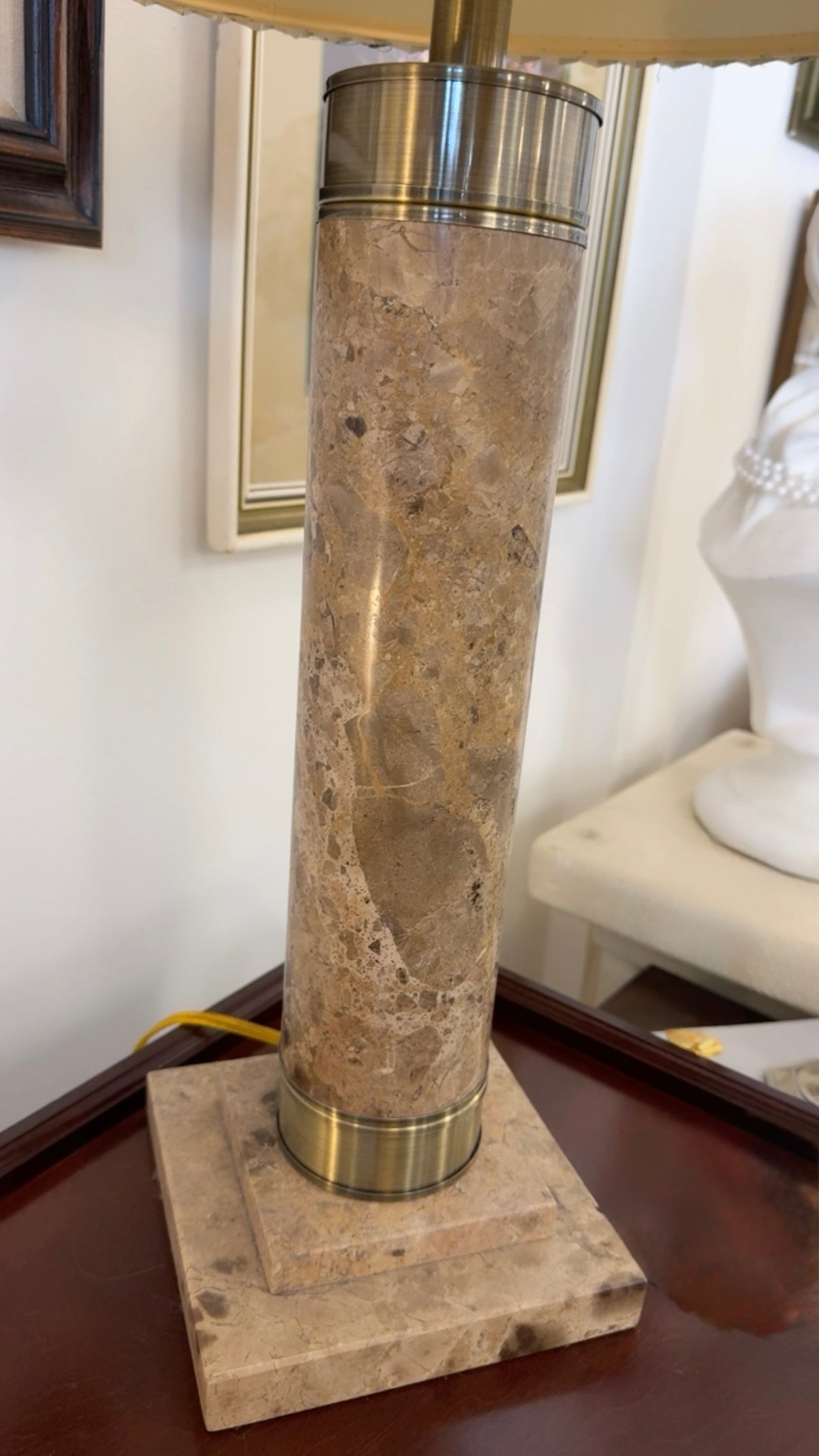 Stunning Pair of Modern Solid Marble Table Lamps