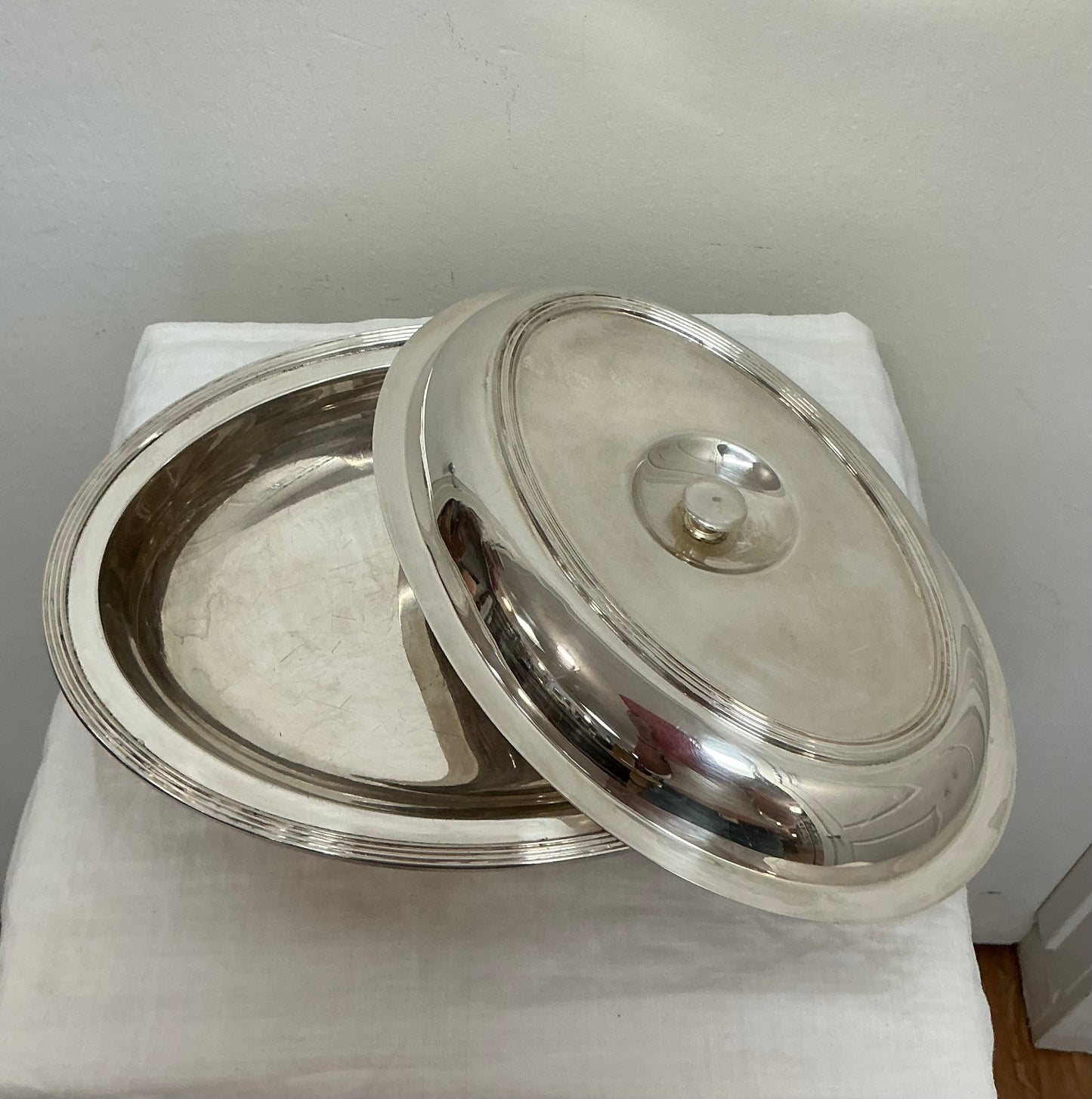 Victorian Era Walker & Hall Silver-Plated Oval Serving Dish with Lid