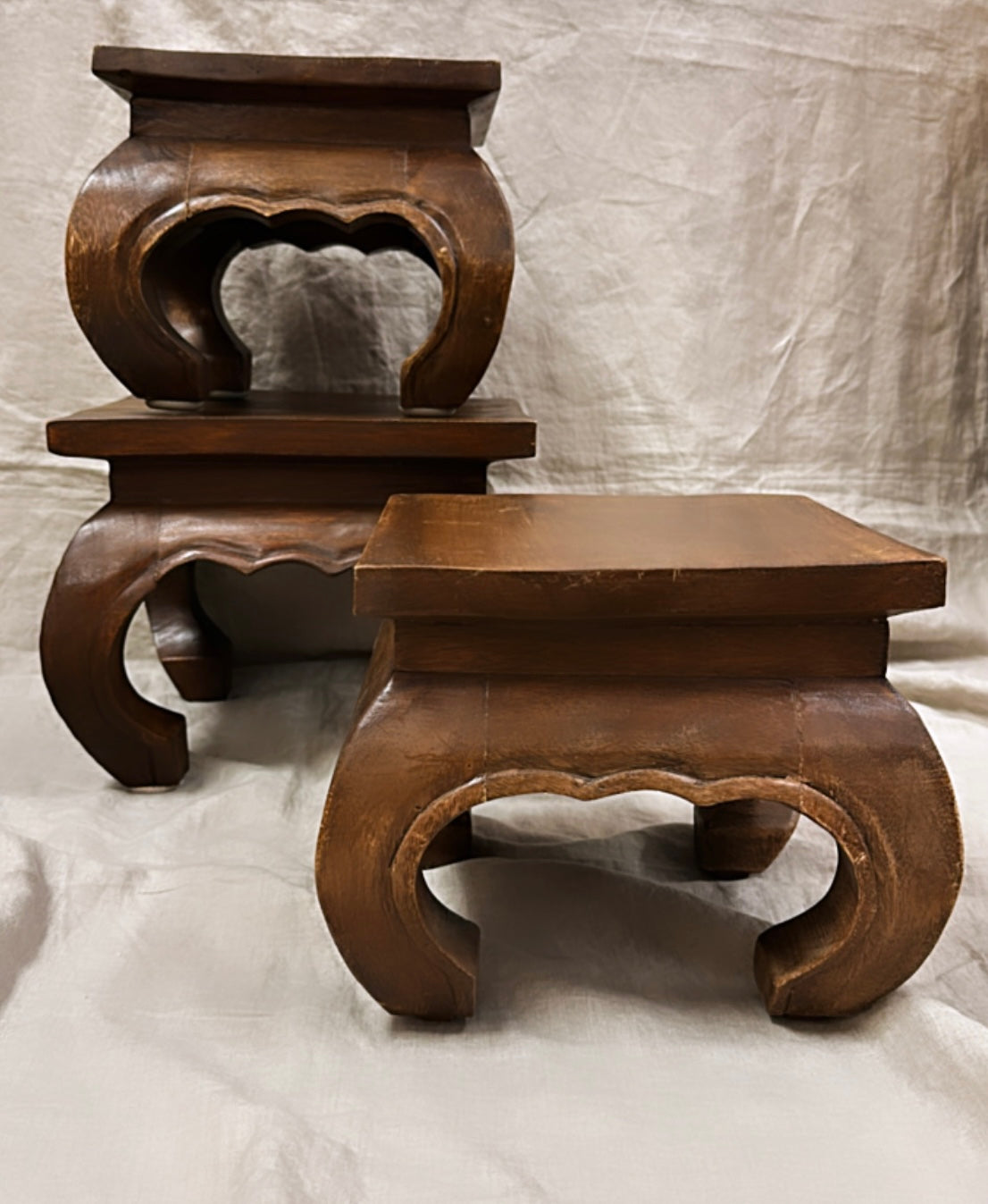 Wooden Ornate Stool