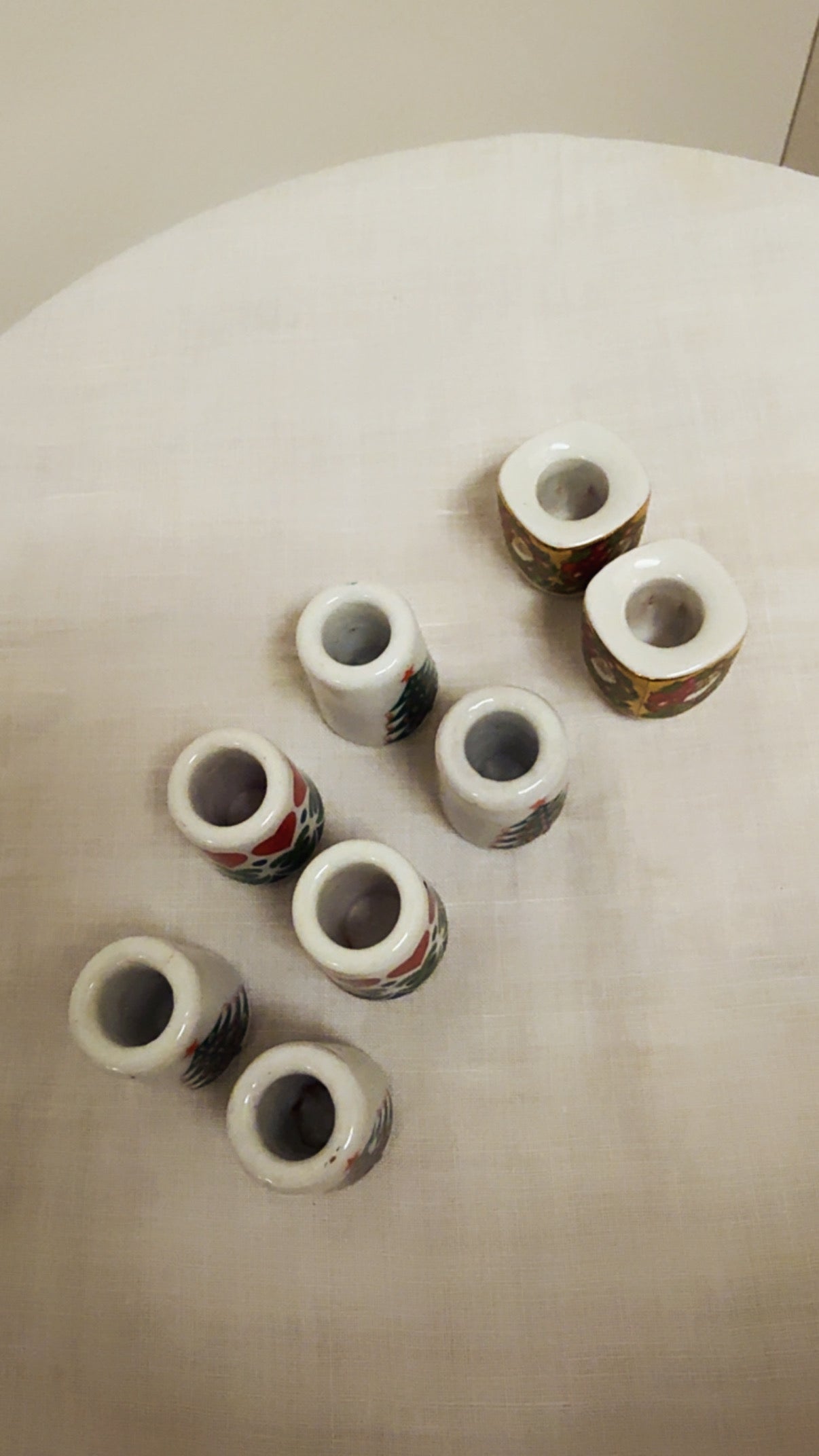 Vintage West German Ceramic Christmas Candle Holders