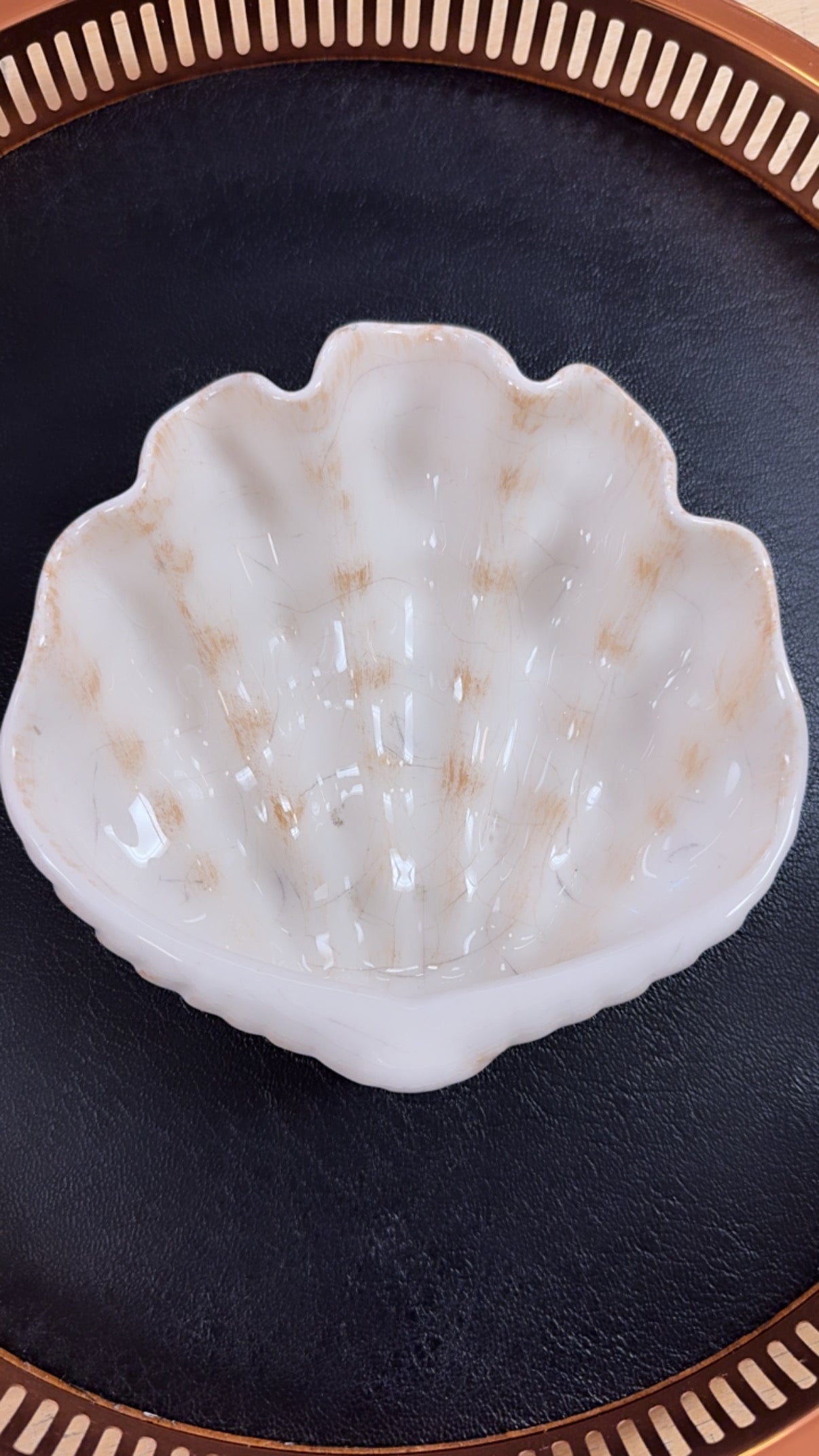 Vintage Ceramic Shell Trinket Dish