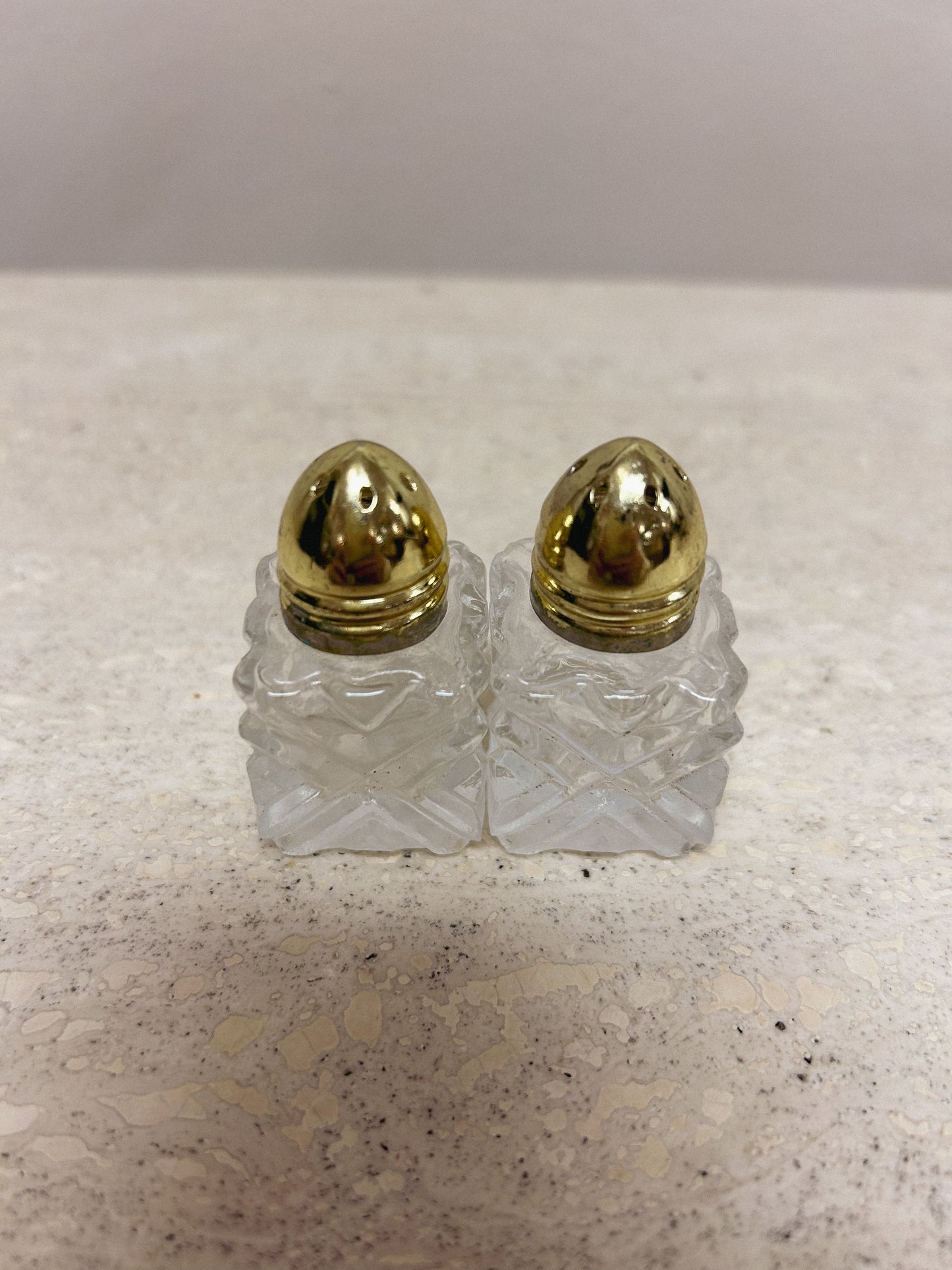 Small Vintage Glass Salt & Pepper Shakers