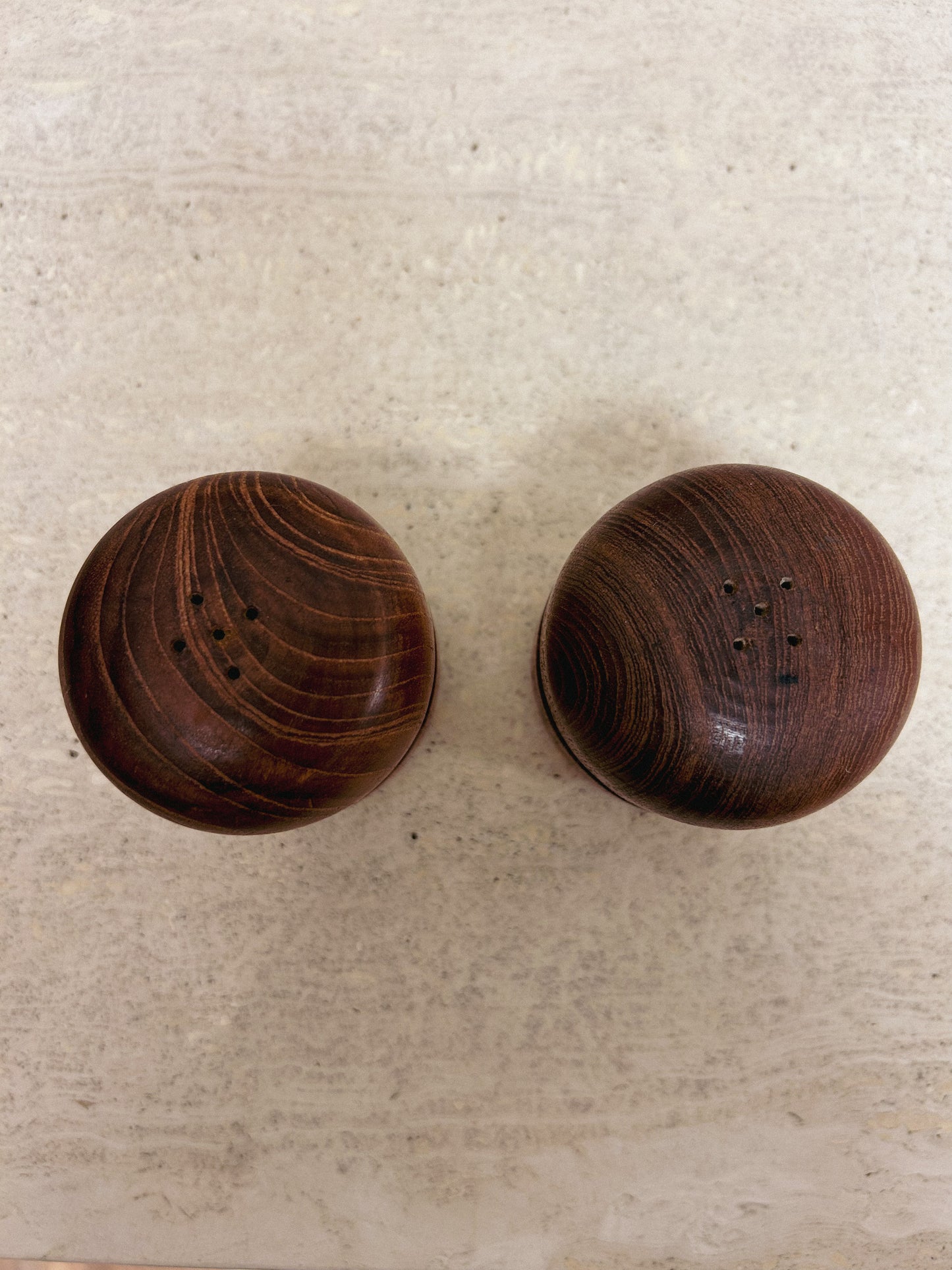 MCM Teak Wood Salt & Pepper Shakers